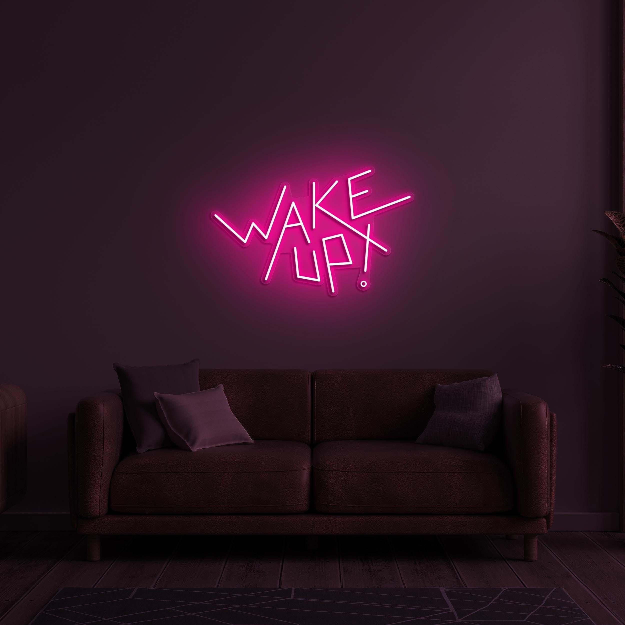 Wake Up Neon Sign, Wake Up LED Light, Wake Up LED Neon Art, Morning Neon Sign, Home Wall Decor, Kids Room Wall Art, Custom Morning Neon Sign