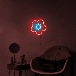 Poppy Neon Sign Flower, Daisy LED Lights USB Powered Wall Decor Girls Room, Home Shop Wedding Birthday Party Popping Neon, Kids Room Decor