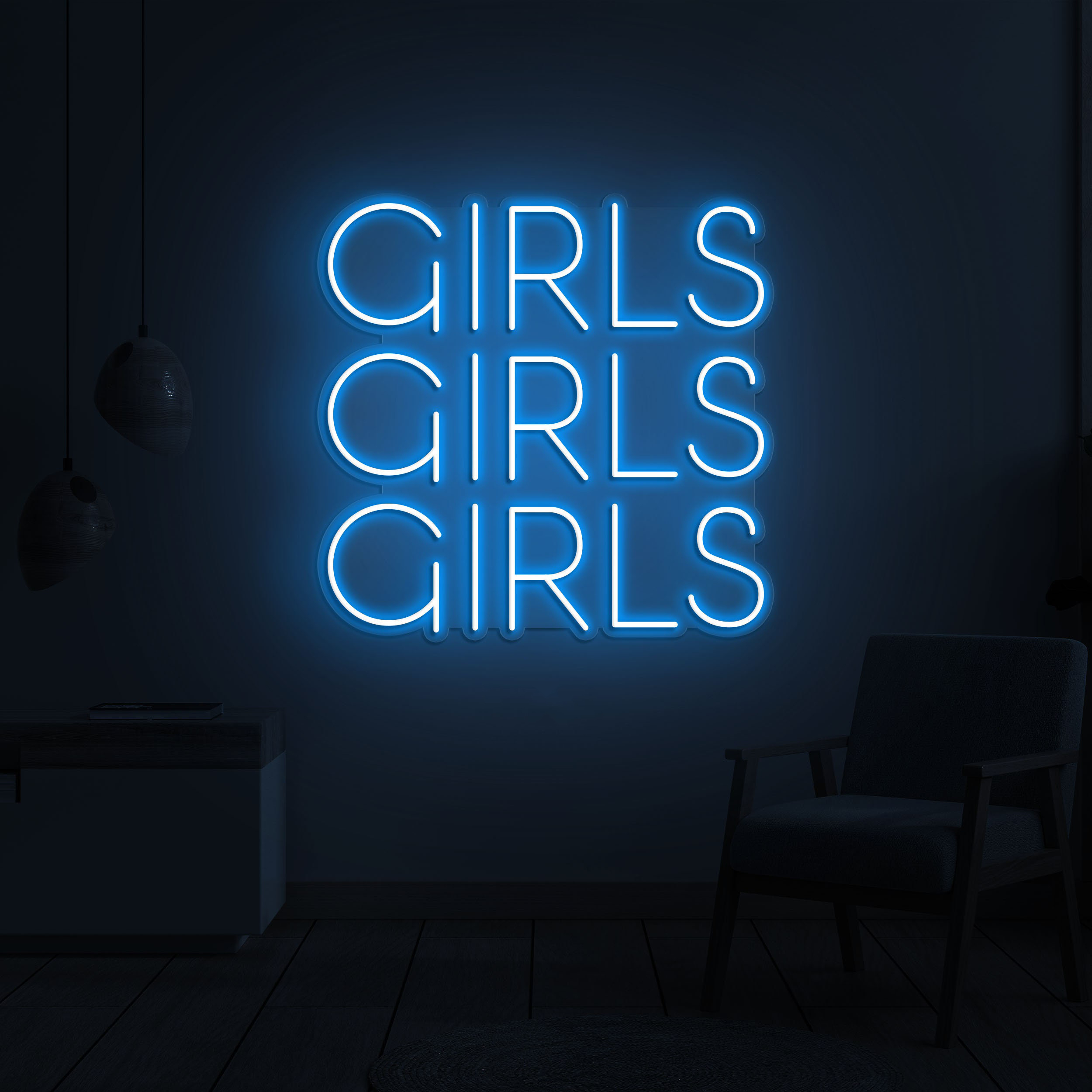 Girls, Girls, Girls Neon Sign, Bedroom Wall Decor, Neon Light Art Gift, LED Sign for Bedroom, Cute Neon Lamps,Neon Light,Kid's Birthday Gift