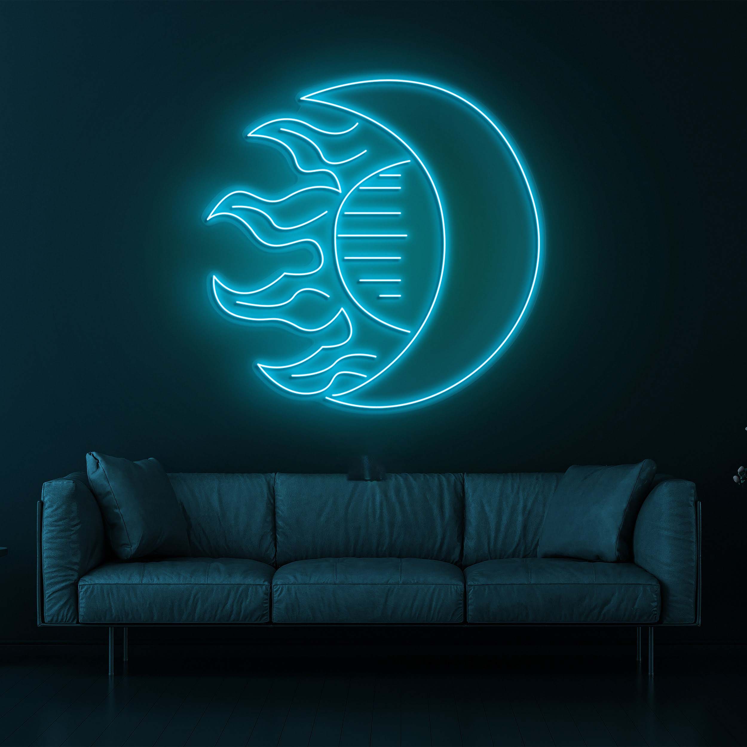 Moon and Sun Neon Sign, Half Sun and Half Moon Night Lamp, Perfect for Room Wall Decor, Unique Art Design for Bedroom, Home Bar, Gift idea