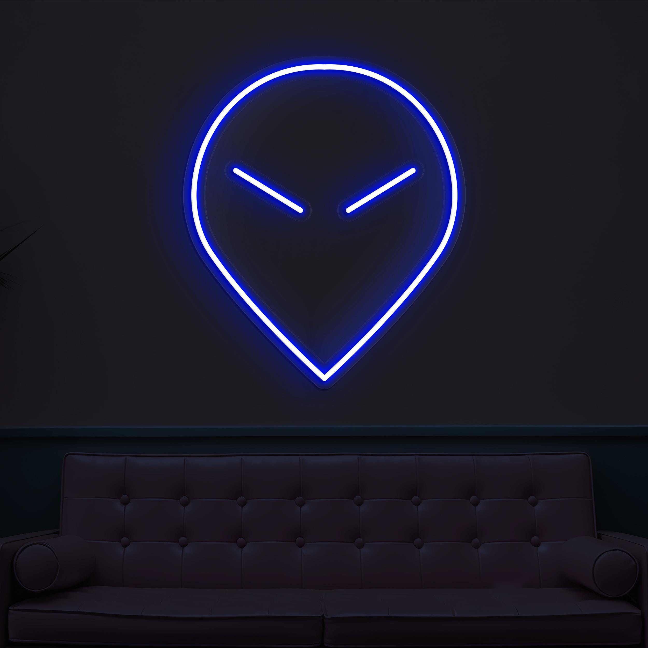 Alien Face Neon Sign, Alien Face LED Light, Alien Head Wall Decor, Game Room Wall Art, Home Neon Light, Kids Room Sign, Led Neon Art, Gift