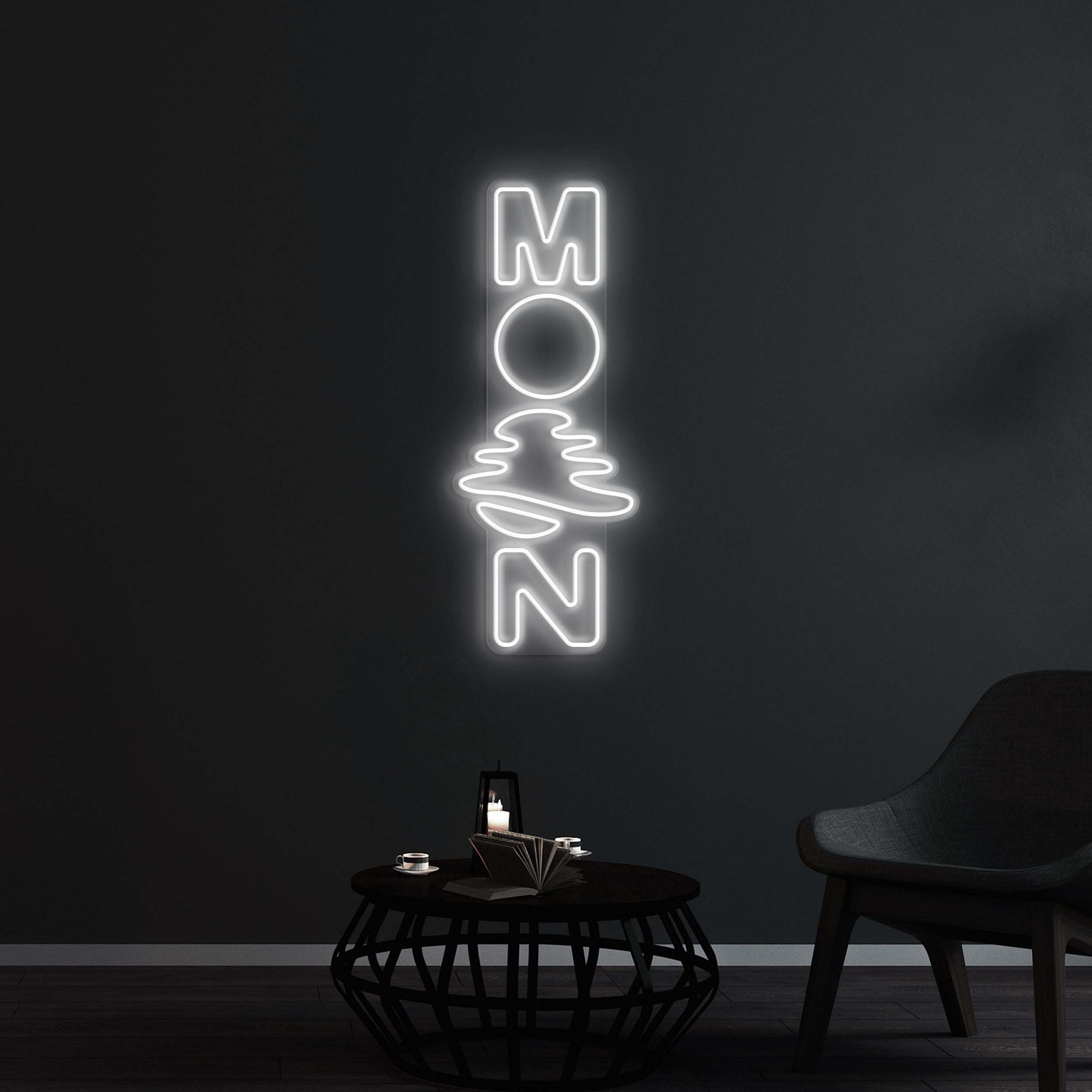 Moon Neon Sign, Moon LED Light, Dreamy Wall Decor, Moon Night Light Wall Art, Home Decor, Custom Sign, Moon Logo Neon Sign, Bedroom Wall Art