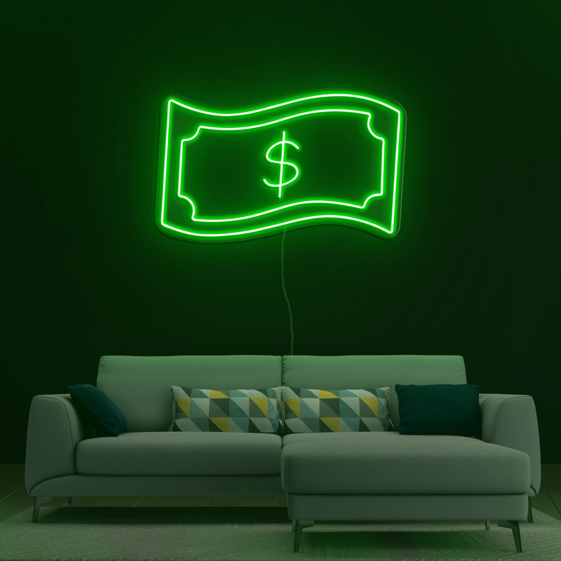 Dollar Neon Sign, LED Wall Decor for Bedroom or Bar, Money Neon Art, Custom Dollar Sign, Cash-Themed Wall Art, Gift for Him, Neon Light Sign