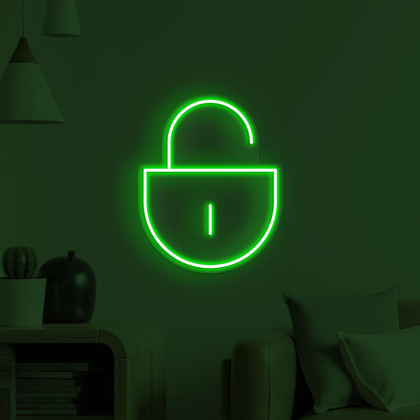 Lock Neon Sign, Unlocked LED Light, Lock Wall Art, Open Lock Wall Decor, Home Wall Decor, Security Neon Sign, Cafe and Bar Neon Light, Gift