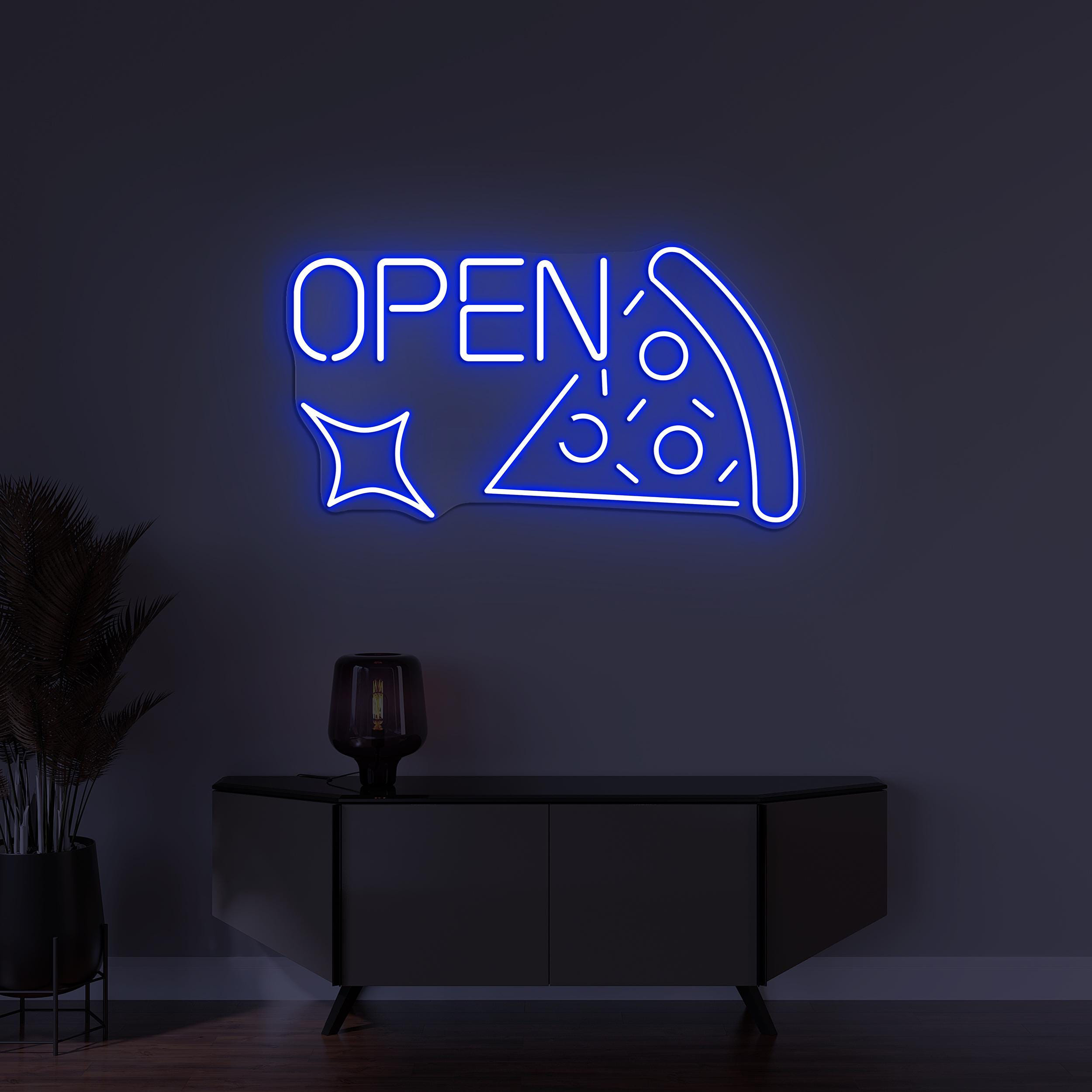 Pizza OPEN Neon Sign, Pizza OPEN LED Light, Fast Food Restaurant Wall Decor, Kitchen Neon Art, Pizza Shop Neon Light, Personalized Neon Sign
