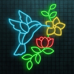 Hummingbird and Flowers Neon Sign, Hummingbird and Flowers LED Light, Flying Bird Neon Art, Garden Wall Decor, Nursery Room Neon Light, Gift