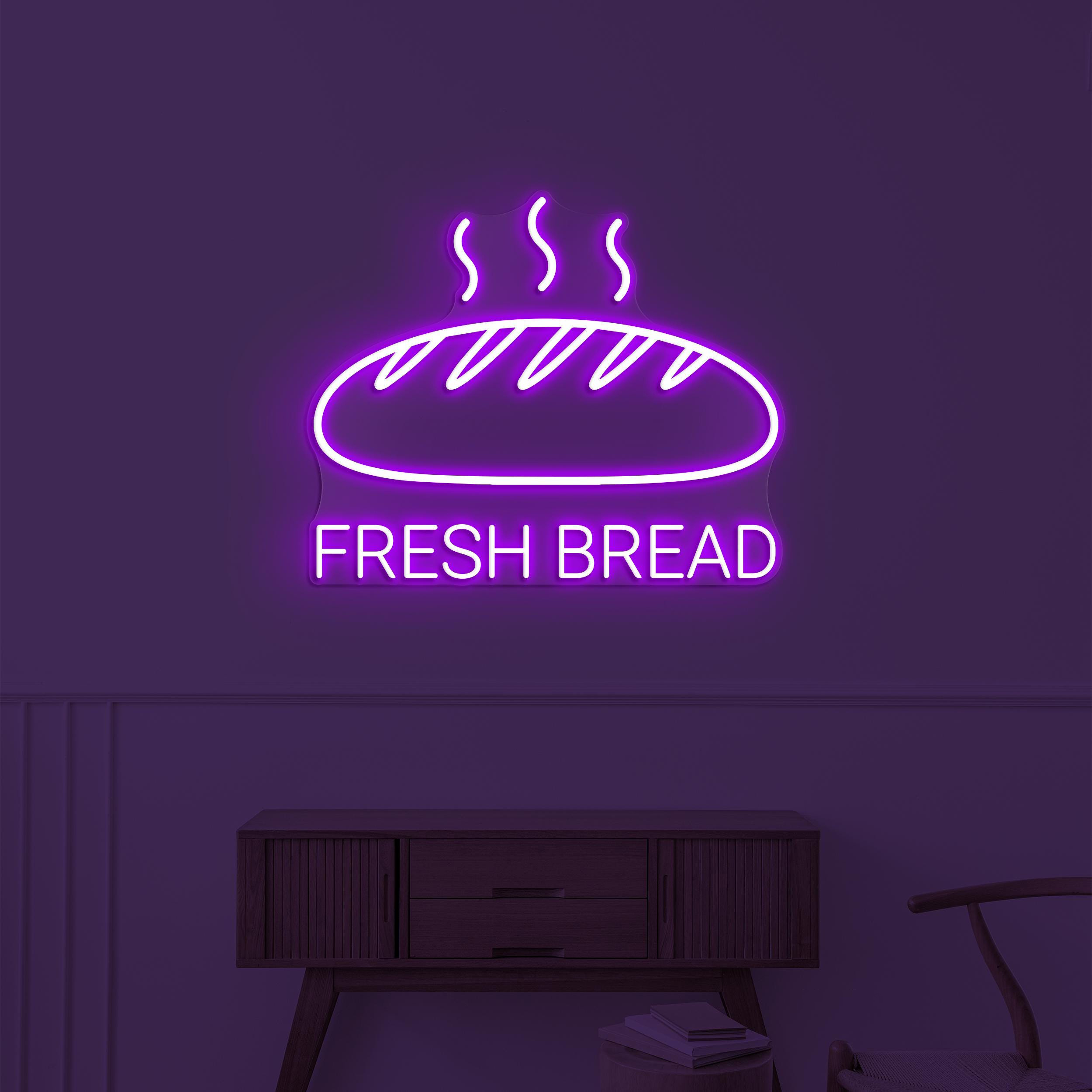 Fresh Bread Neon Sign, Fresh Bread LED Light, Bakery Wall Decor, Warm Bread Neon Light, Fresh Baked Bread Neon Sign, Hot Bread Wall Sign