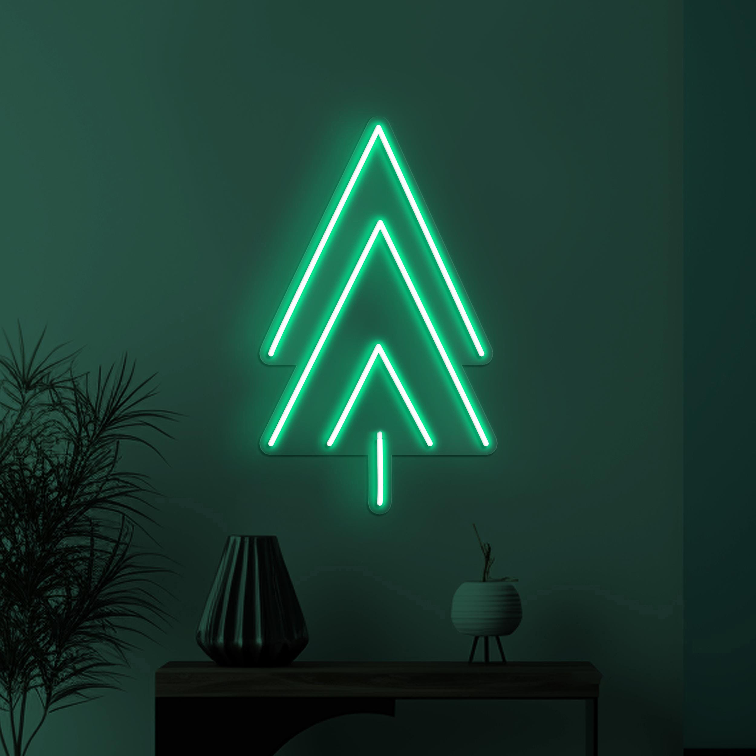 Minimalist Tree Neon Sign, Minimalist Tree LED Light, Christmas Tree Decor, Holiday Wall Art, Birthday Party Neon Light, Kids Room Neon Art