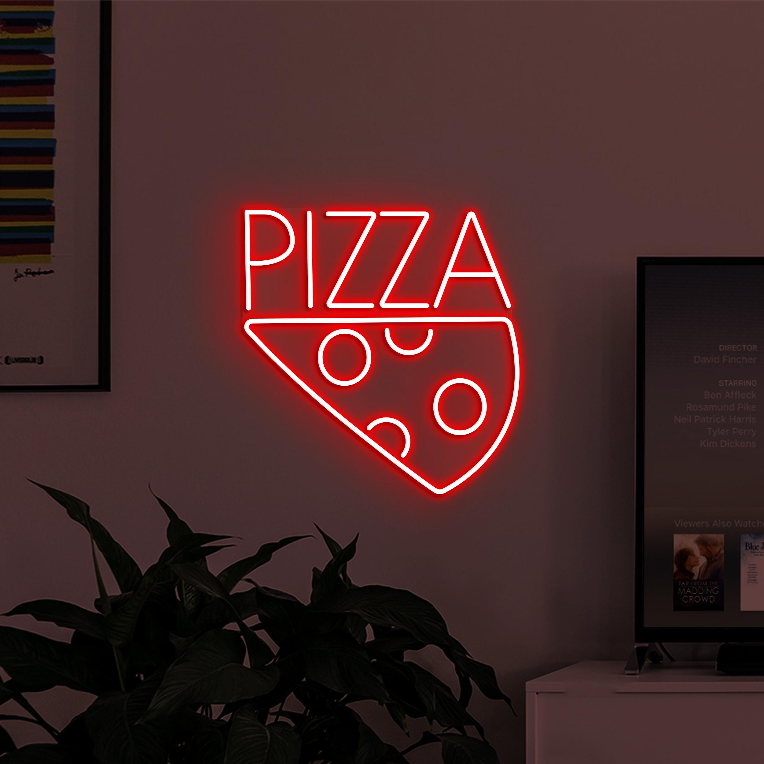 Pizza Neon Sign, Pizza LED Light, Pizza Slice Wall Decor, Pizza Logo Wall Art, Pizza Cafe Neon Light, Kitchen Neon Art, Pizza Lover Decor