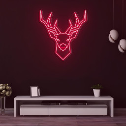 Geometric Deer Neon Sign, Deer Head LED Light, Deer Wall Art, Deer Neon Art Sign, Home Decor, Wall Decor for Living Room, Bedroom, Man Cave