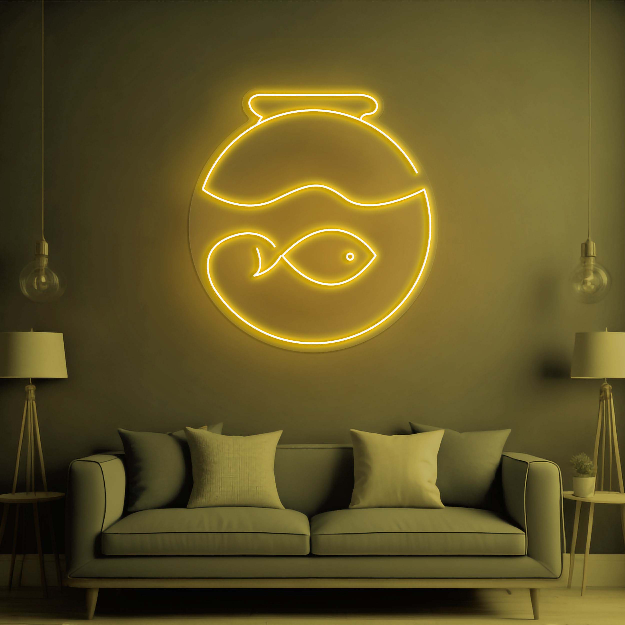 Fish Tank LED Neon Sign, Fish Neon Light for Home Decor, Perfect for Kids' Room, Office, Fish Rooms, Birthday Gift Neon Sign for Fish Lovers