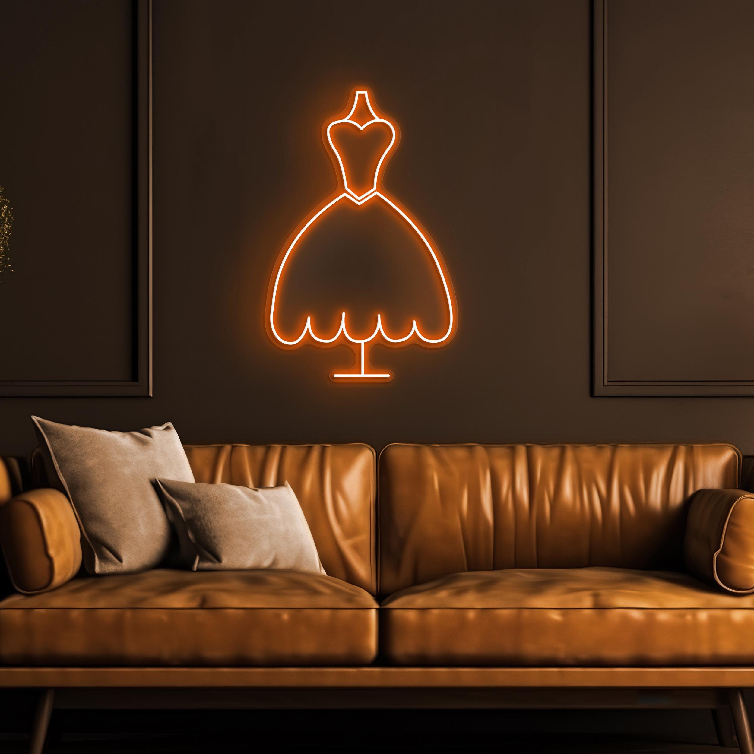 Dress Neon Sign, Hanger LED Light, Fashion Dress Neon Art, Dress Wall Decor, Cloth Shop Neon Light, Boutique Decor, Brand Shop Wall Art