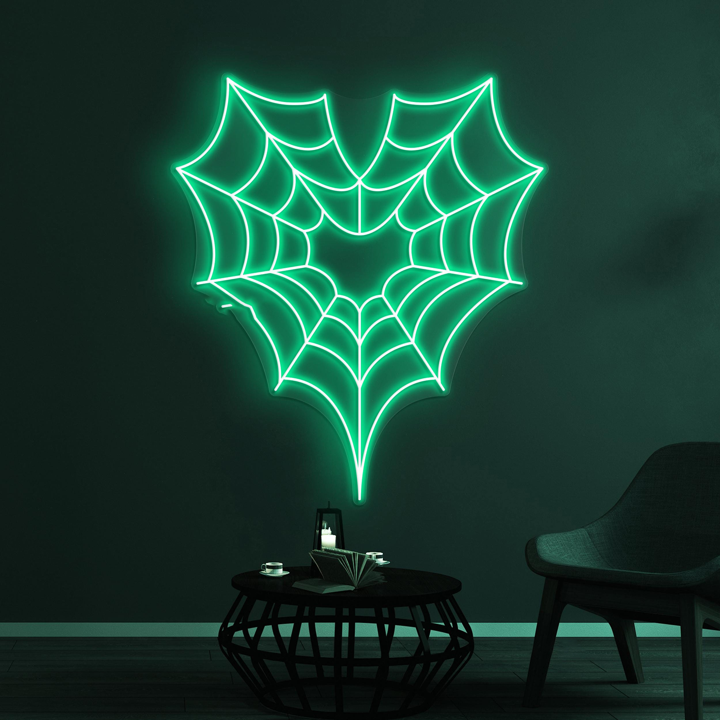 Spider Web Neon Sign, Spider Web LED Light, Spider Wall Decor, Home Wall Art, Personalized Spider Web Sign, Bar Decor, Party Neon Light