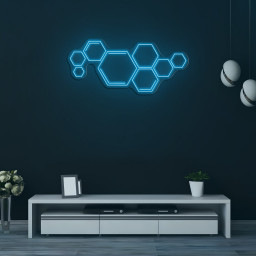 Honeycomb Neon Sign, Honeycomb Light, Nature Lover's Home Decor, LED Neon Light, Night Light, Bee Lover Gifts, Beekeeper Art Gift, Neon Sign