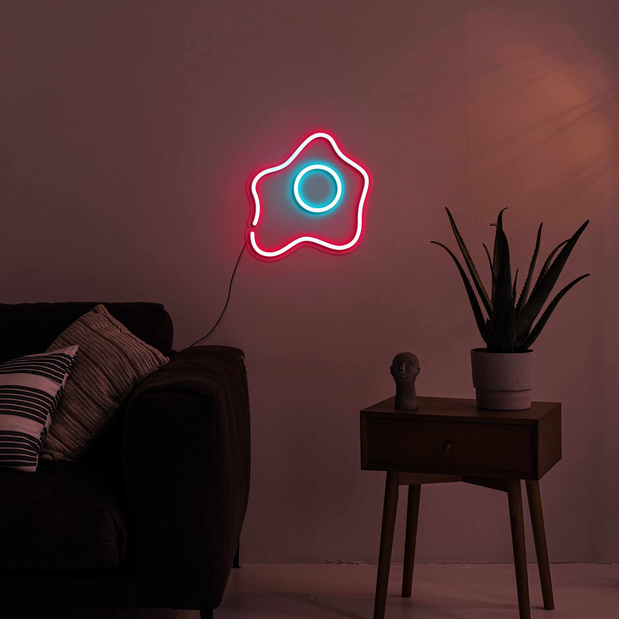 Fried Egg Neon Sign, USB Night Light for Kitchen Decor, LED Wall Art, Desktop Lamp, Cute Egg Shape Neon Sign for Room Decor, Birthday Gift