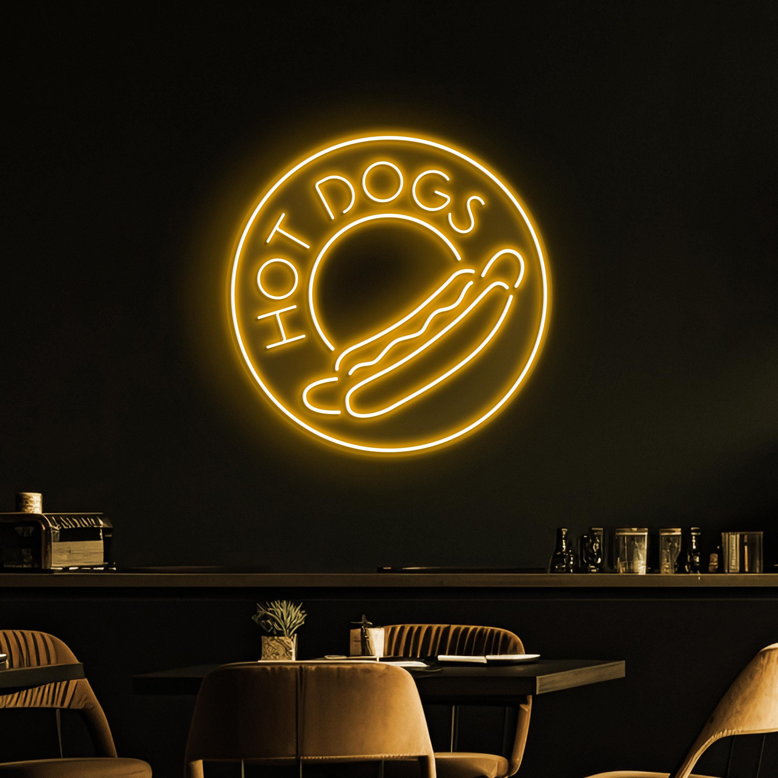 Hot Dogs Neon Sign, Hot Dogs LED Light, Hot Dogs Logo Wall Art, Fast Food Wall Decor, Food Truck Neon Light, Party Neon Decor, Kitchen Light