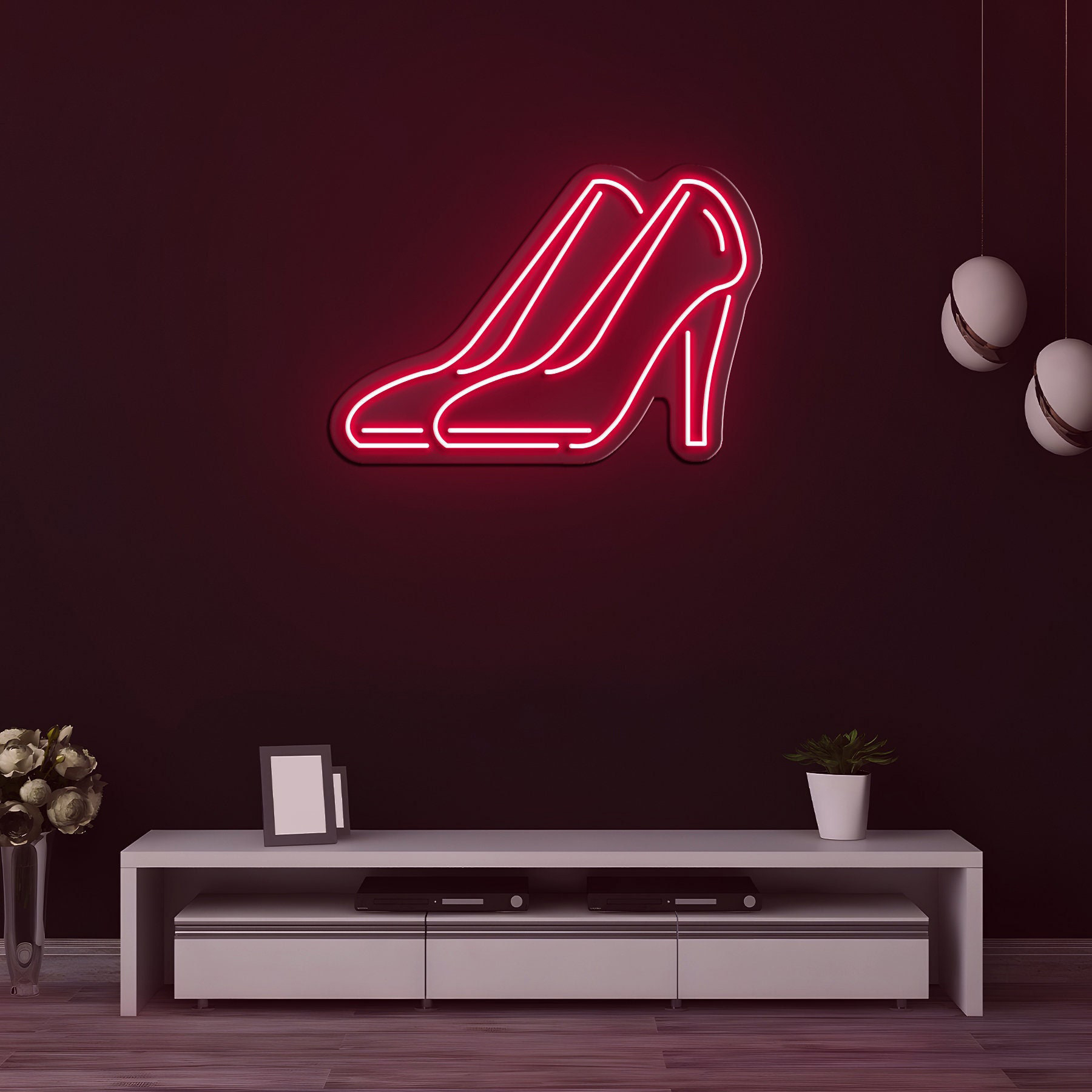 High Heel Neon Sign, LED Wall Decor for Fashionistas & Shoe Lovers, Room or Store Display, Neon Lights for Bedroom, Shoe Shop, Birthday Gift
