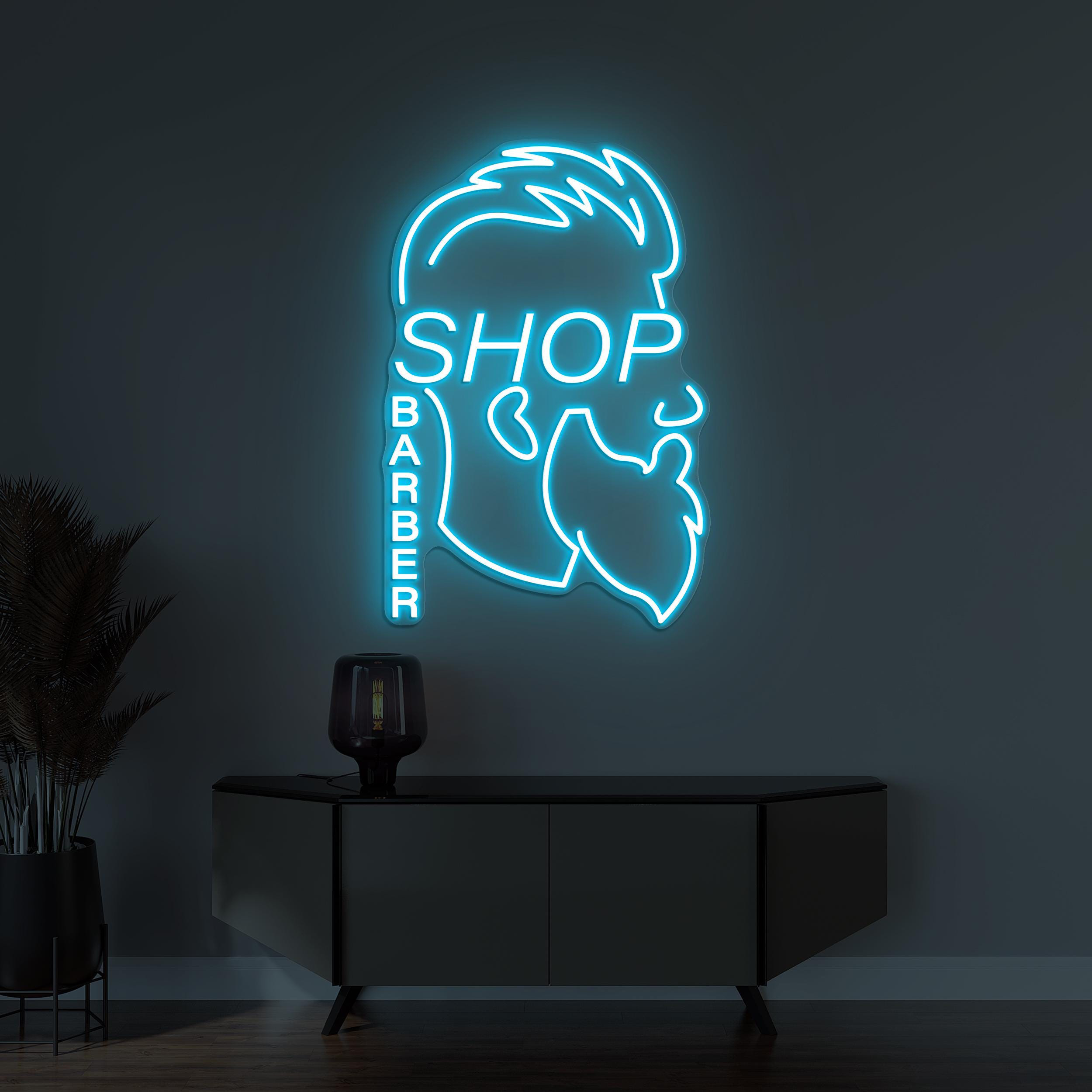 Barber Shop Neon Sign, Barber Shop LED Light, Barber Shop Wall Decor, Custom Neon Sign, Barber Pole Neon Sign, Boy Hair Saloon Wall Art