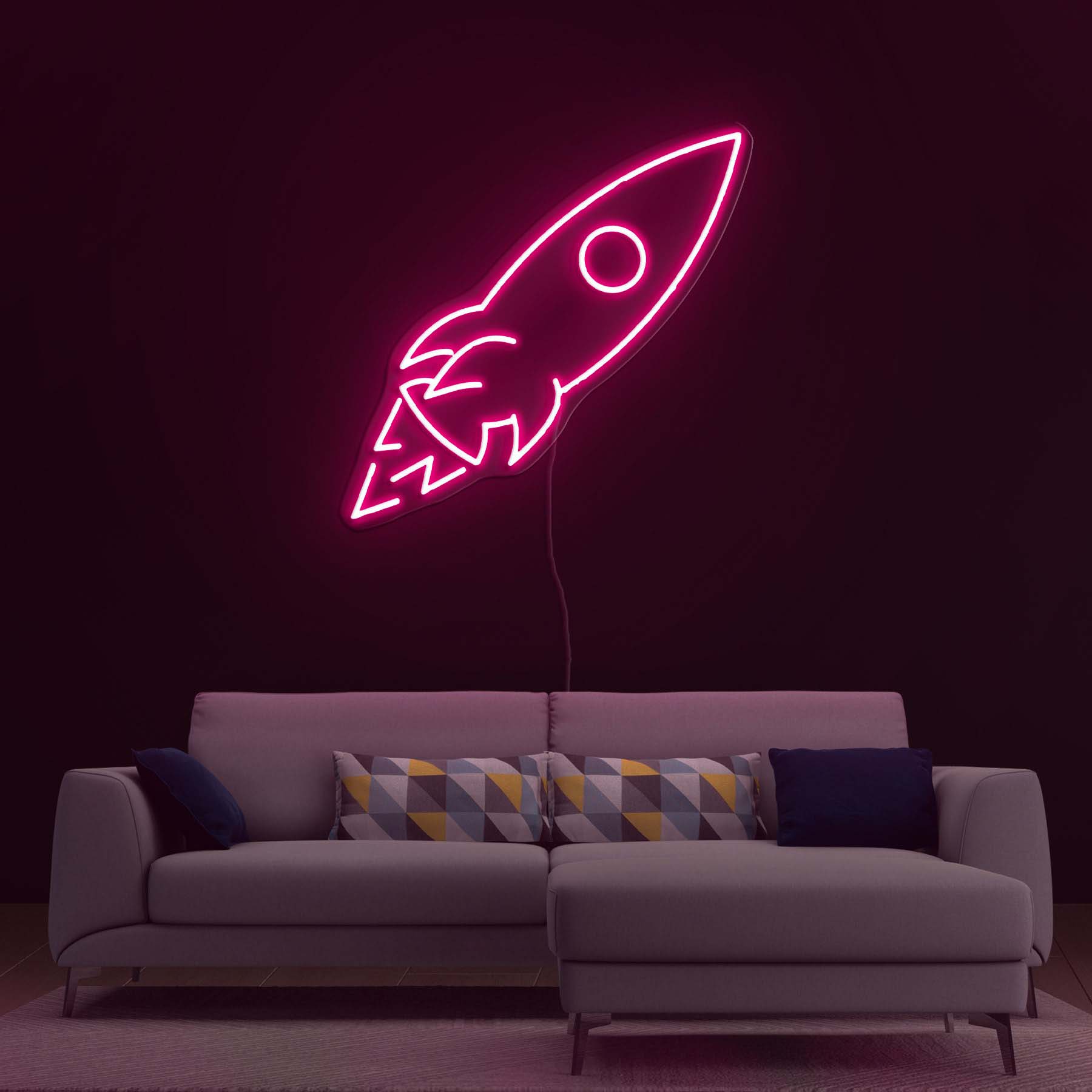 Rocket Neon Sign, LED Light Room Decor for Game Room, Bedroom, Man Cave, Wall Art for Home, Bar, Rocket Launching  Neon Sign,  Birthday Gift
