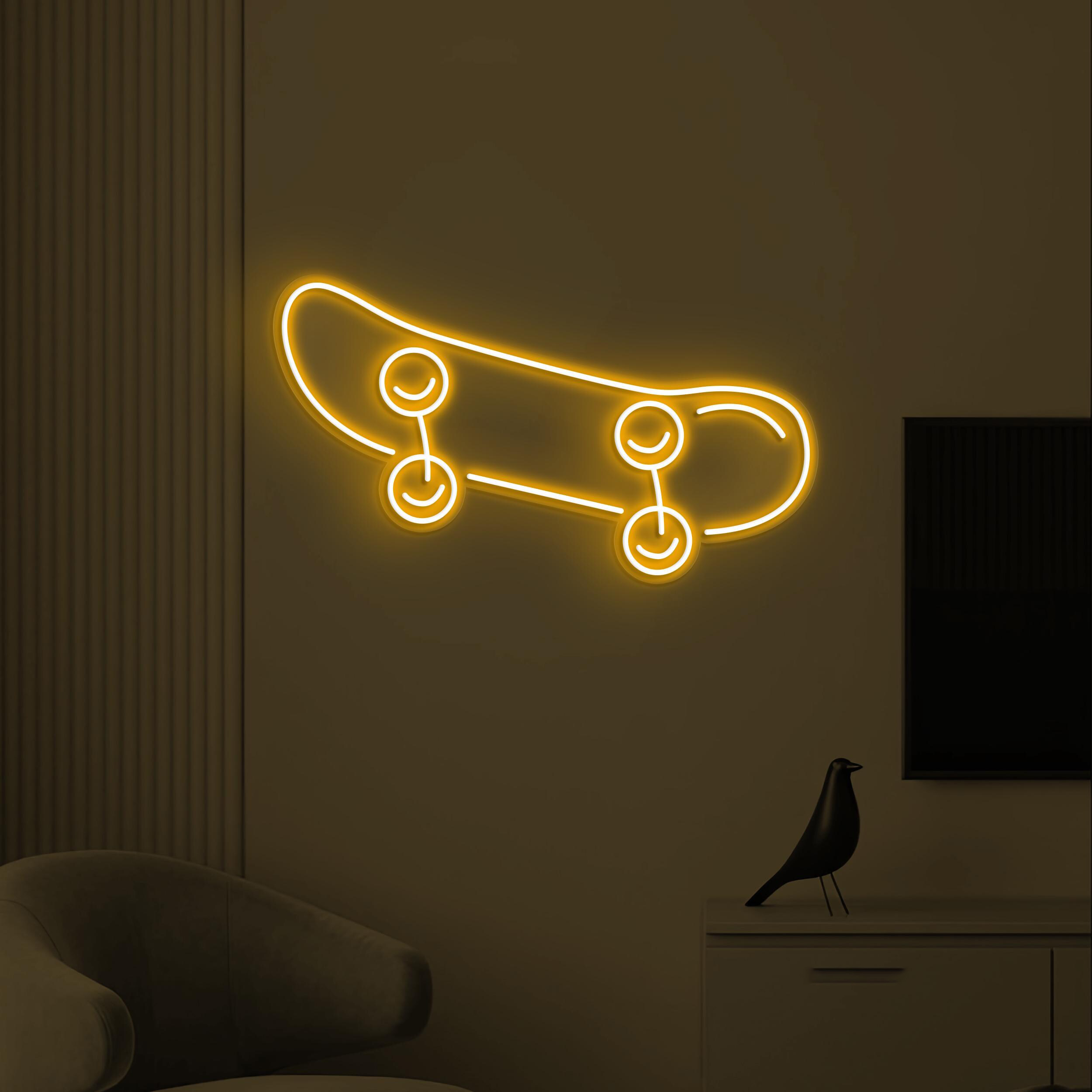 Skateboard Neon Sign, Skateboard Neon Light, Game Room Wall Decor, Game Zone Wall Art, Skateboard Club Neon Light, Kids Room Led Neon Sign