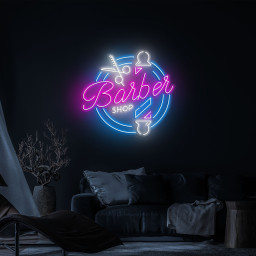 Barber Shop LED Neon Sign, Light for Salon & Barber Shops, Barber Signage, Wall Art, Shop Decor, Classic Decor for Hair Salons, Barber Shops