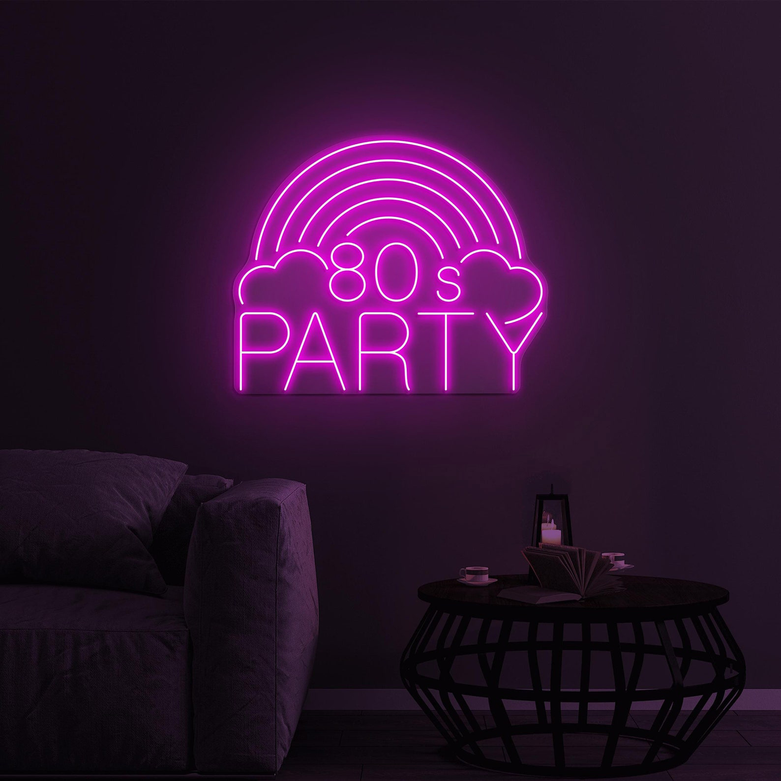 80s Party Neon Sign, 80s Party LED Light, Retro LED Neon Art, Party Wall Decor, Home Wall Decor, Rainbow LED Wall Art, Custom 80s Neon Sign