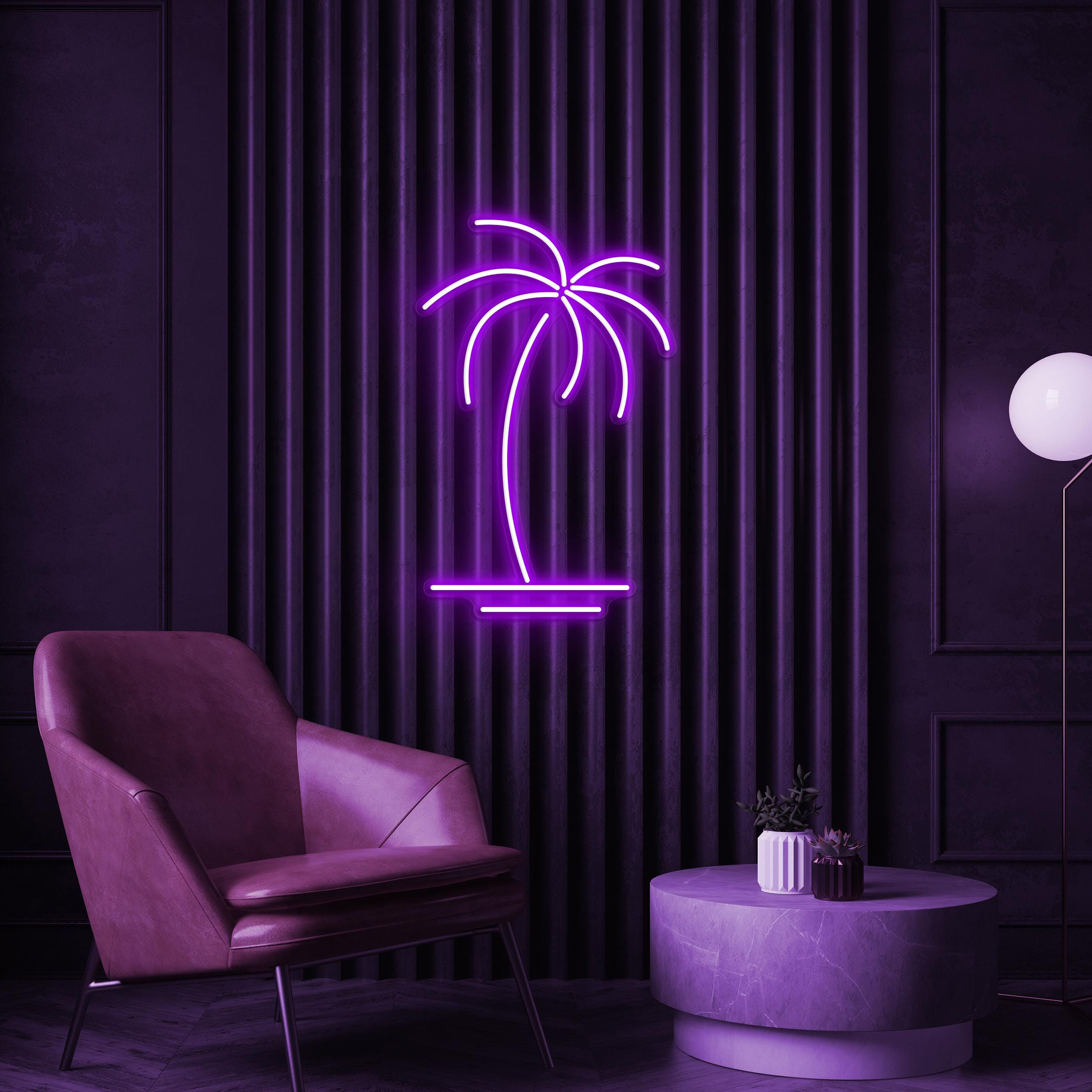 Palm Tree Neon Sign, Palm Tree LED Light, Palm Tree Wall Decor, Summer Beach Art, Island Wall Art, Coconut Tree Sign, Beach Home, Cafe Decor