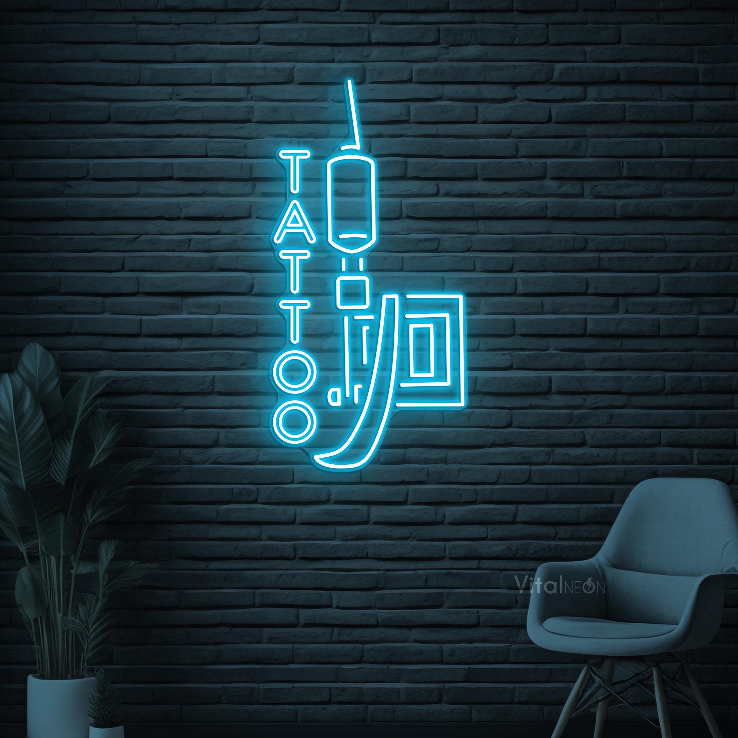 Tattoo Neon Sign, Tattoo LED Light, Tattoo Machine Wall Decor, Tattoo Artist Room Wall Art, Custom Tattoo Sign, Tattoo Studio Wall Light