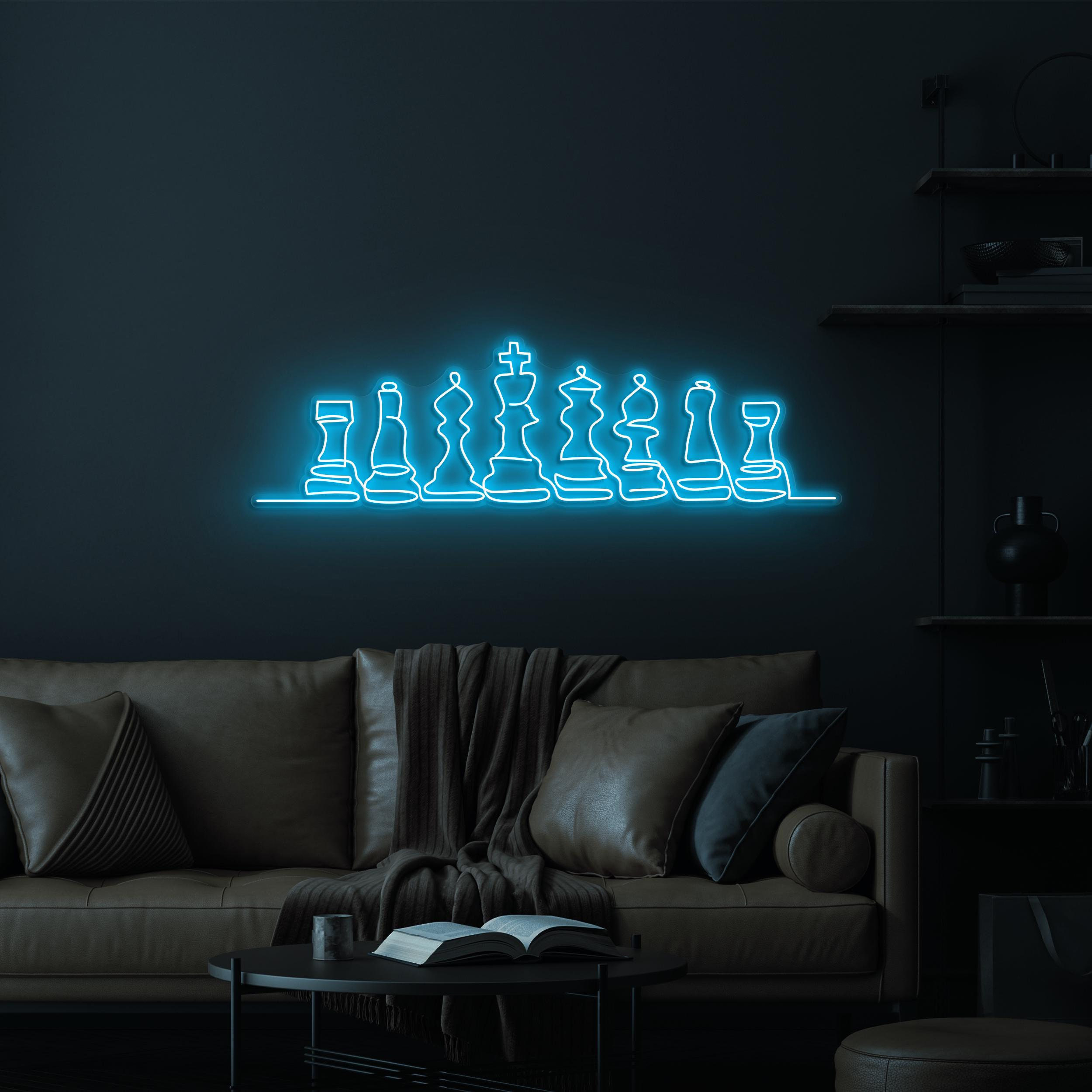 Chessboard Neon Sign, Chessboard LED Light, Checkmate LED Neon Art, Game Room Wall Art, Home Wall Decor, Office Wall Art, Custom Neon Sign