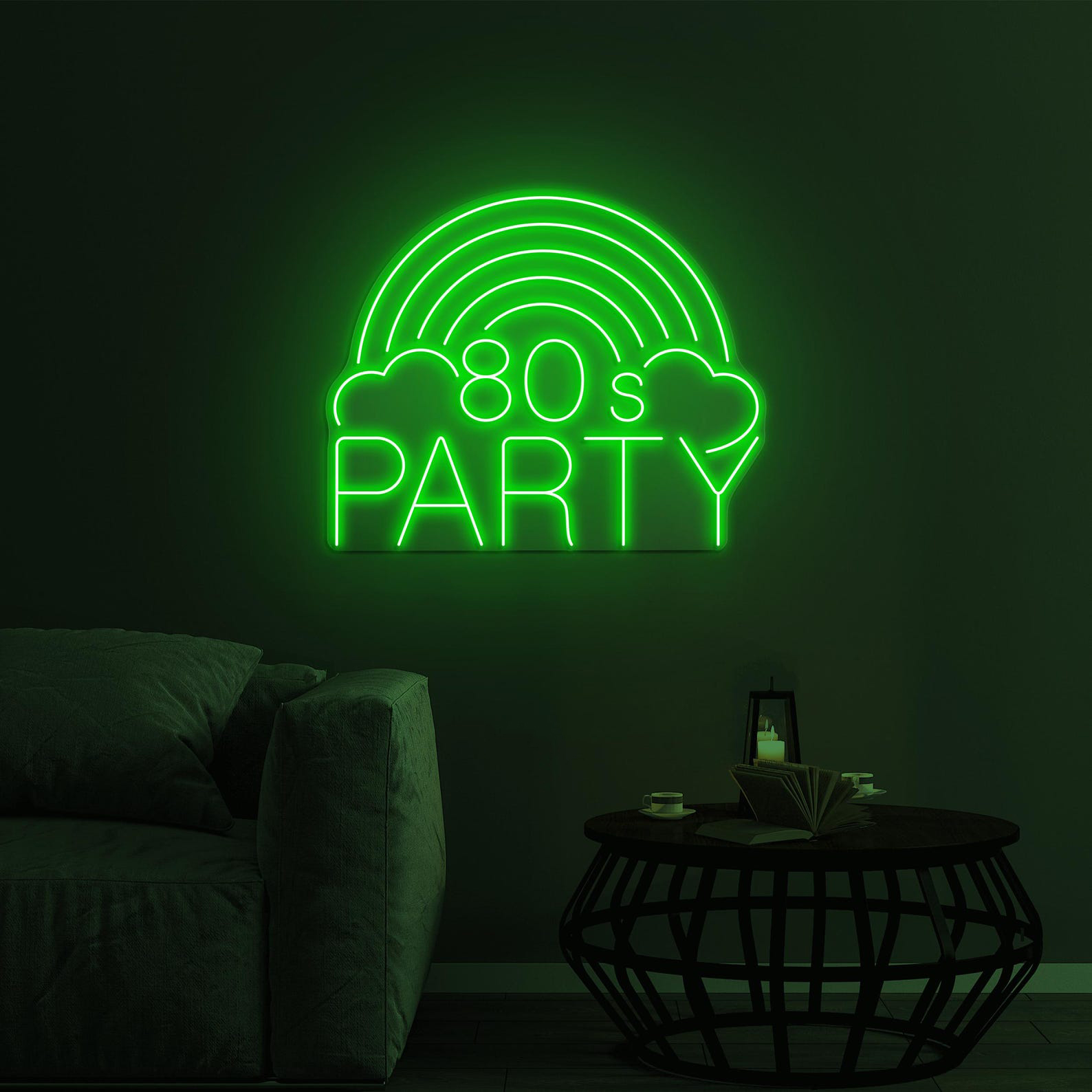 80s Party Neon Sign, 80s Party LED Light, Retro LED Neon Art, Party Wall Decor, Home Wall Decor, Rainbow LED Wall Art, Custom 80s Neon Sign