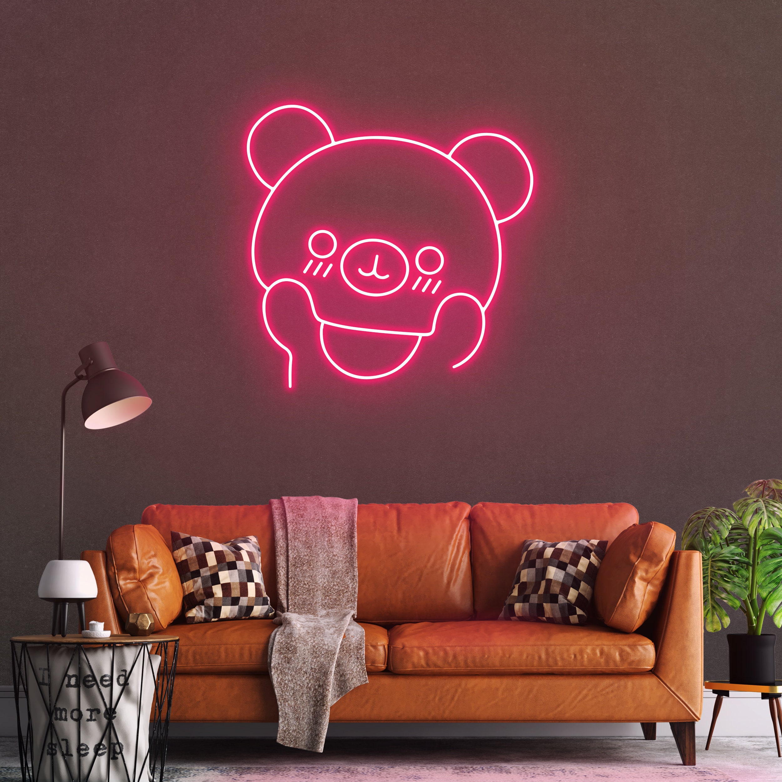 Cute Bear Neon Sign, Anime LED Light for Kids Room & Nursery Decor, Bear Light, Room Lighting, Home Art, Gift for Kids, Animal Neon Sign
