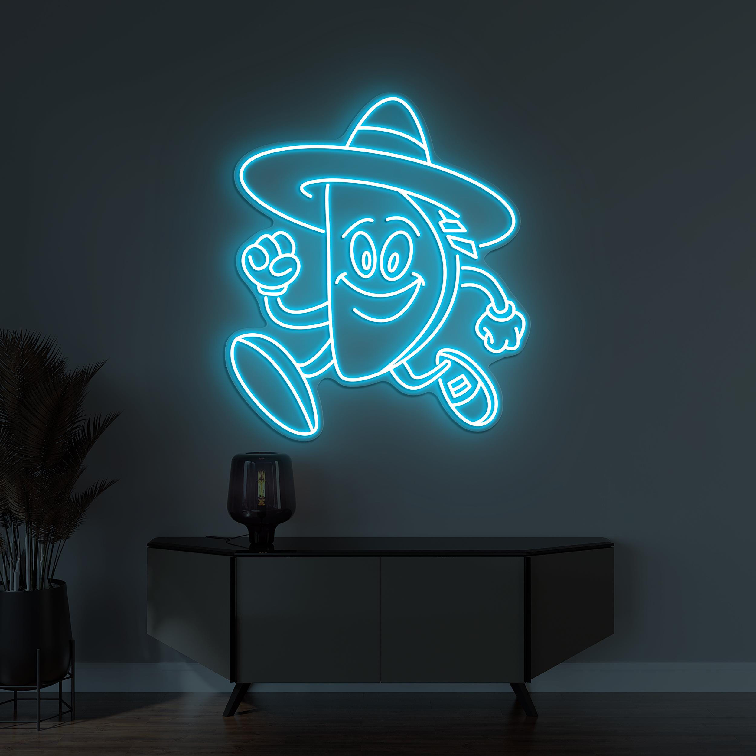 Running Taco Neon Sign, Running Taco LED Light, Taco Wall Decor, Custom Neon Sign, Home Wall Art, Kids Room Wall Decor, Taco Lover Gift