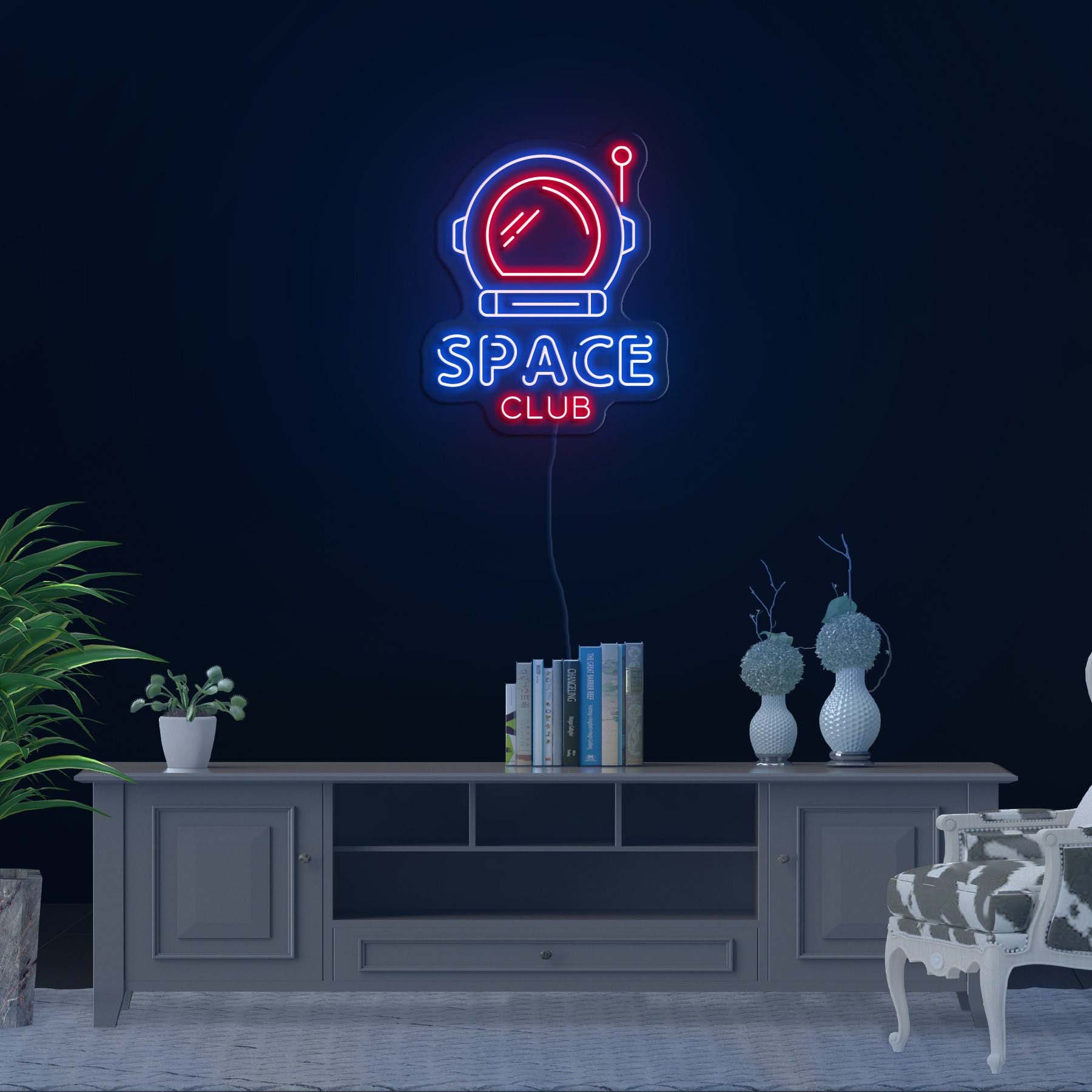 Astronaut Neon Sign, Space Club LED Light, Wall Decor, Room Lighting, Bedroom & Game Room Decorative Astronaut Sign, Space Man Gift for Kid