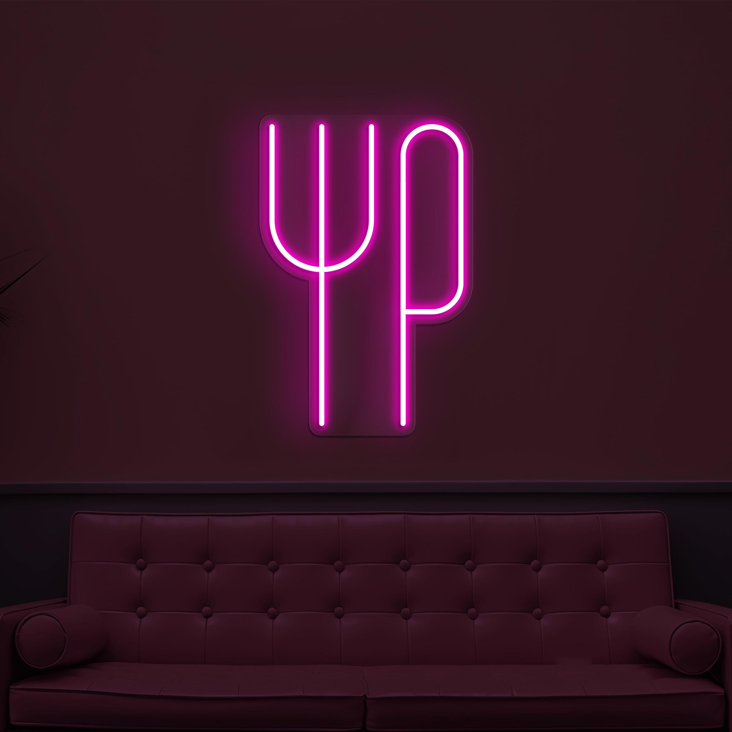 Fork and Knife Neon Sign, Fork-Knife LED Light, Stylish Fork & Knife Wall Decor, Cafe, Bar Wall Art, Restaurants Neon Sign, Foodie Love Art
