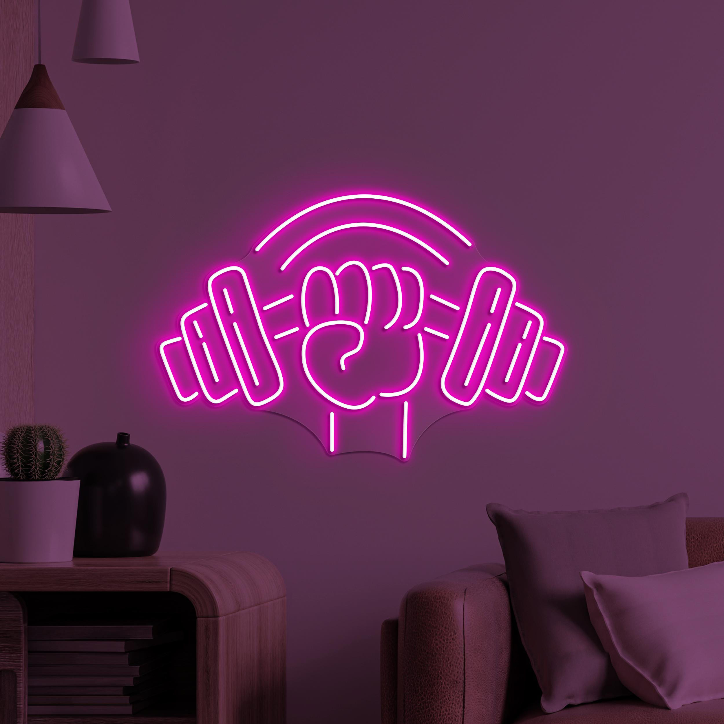Weightlifting Neon Sign, Weightlifting LED Light, Dumbbell Wall Art, Hand Holding Dumbbell Decor, Gym Neon Light, Barbell & Fist Neon Art