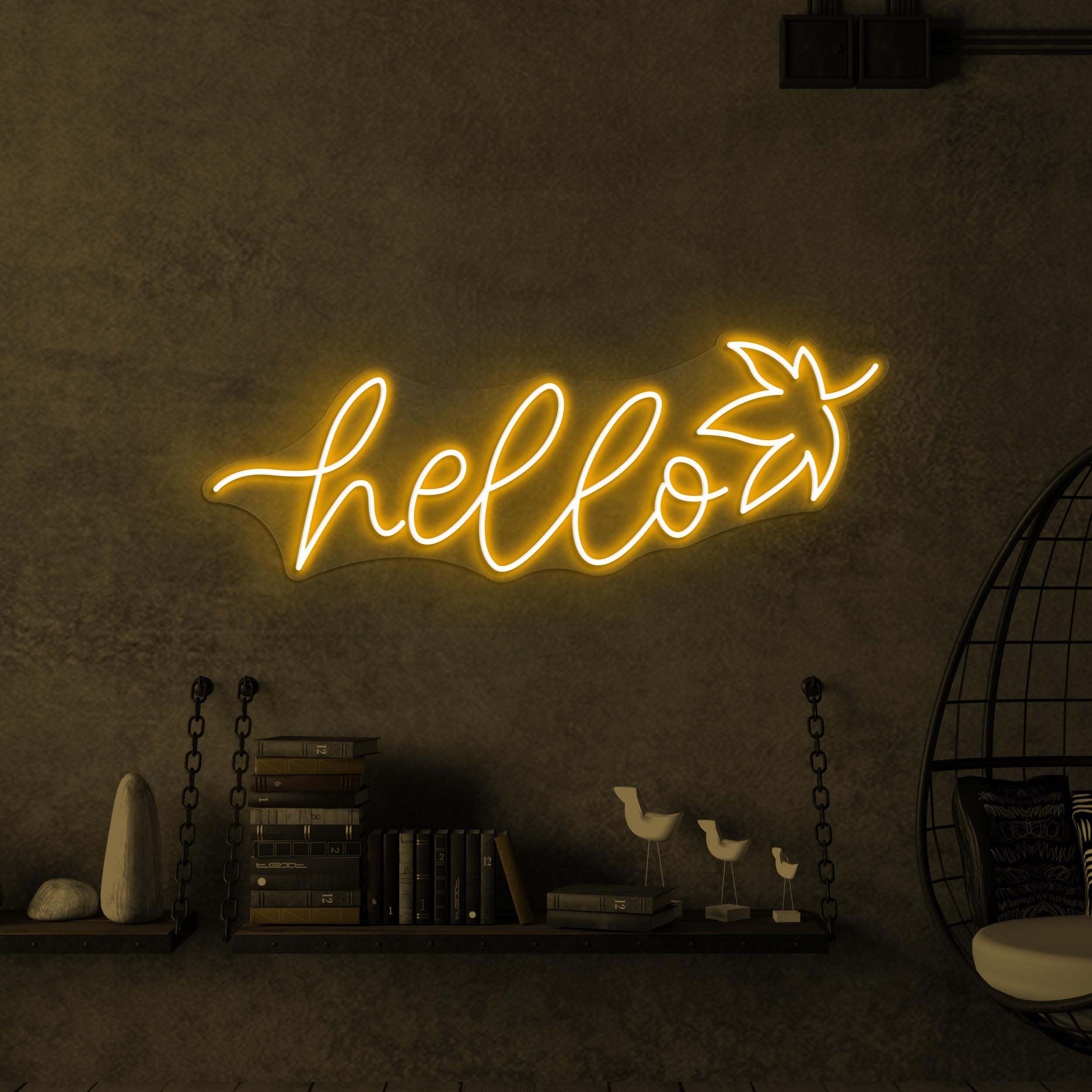Hello Neon Sign, Hello LED Light, Party Wall Decor, Hello Fall Wall Art, Kids Room Neon Light, Boy and Girl Room Decor, Hello Logo Neon Sign