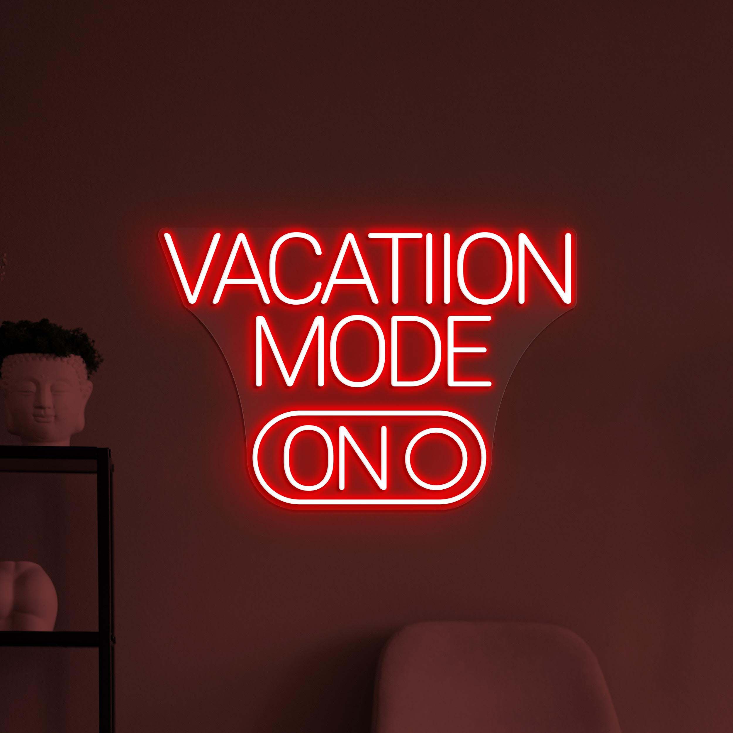 Vacation Mode On Neon Sign, Vacation Mode On LED Light, Home Wall Decor, Kids Room Wall Art, Personalized Neon Sign, Relax Mode Neon Light