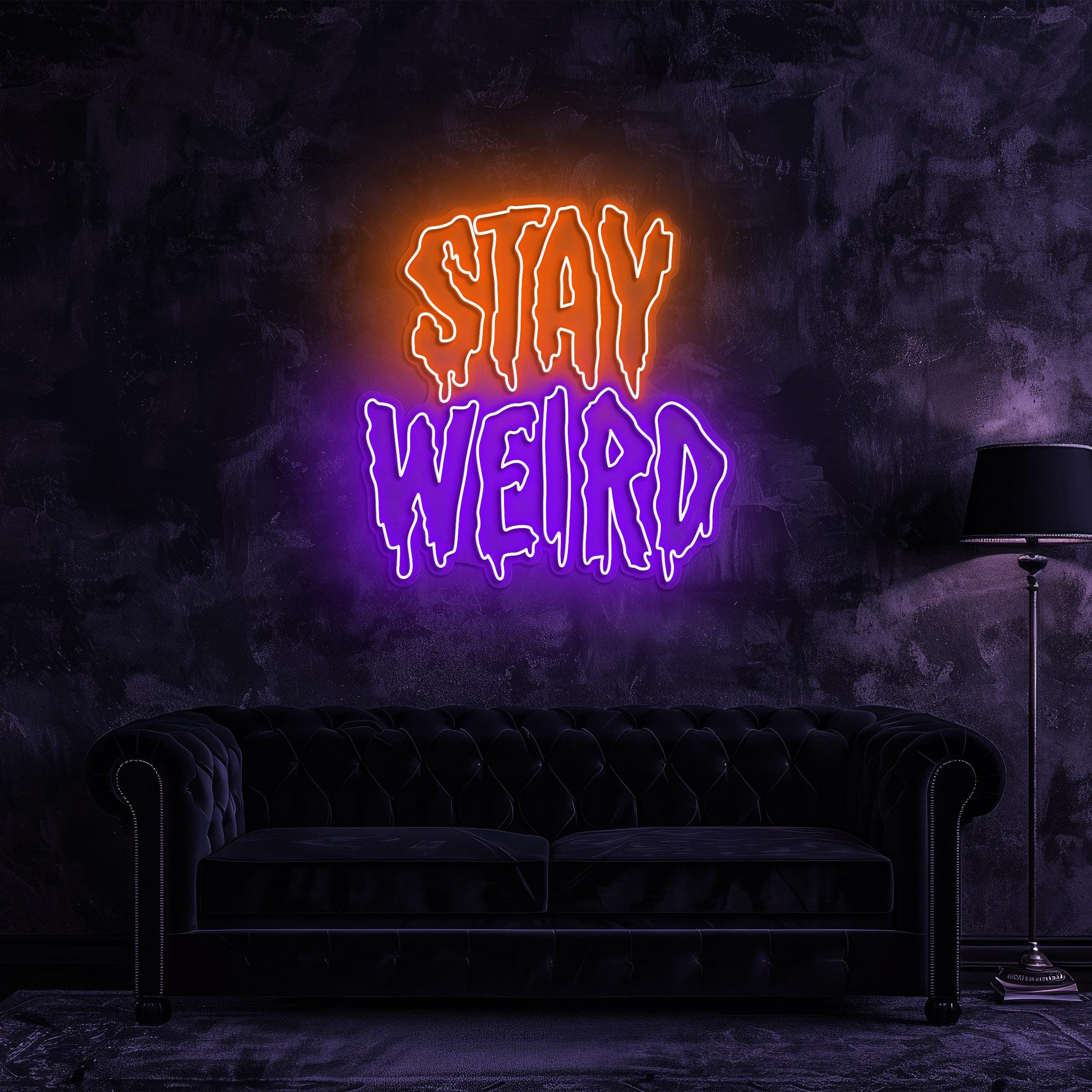 Stay Weird Dipping Neon Sign, Stay Weird Neon Light, Inspirational Wall Art Decor for Bedroom, Game Room, Stay Weird Neon Light, Gift idea
