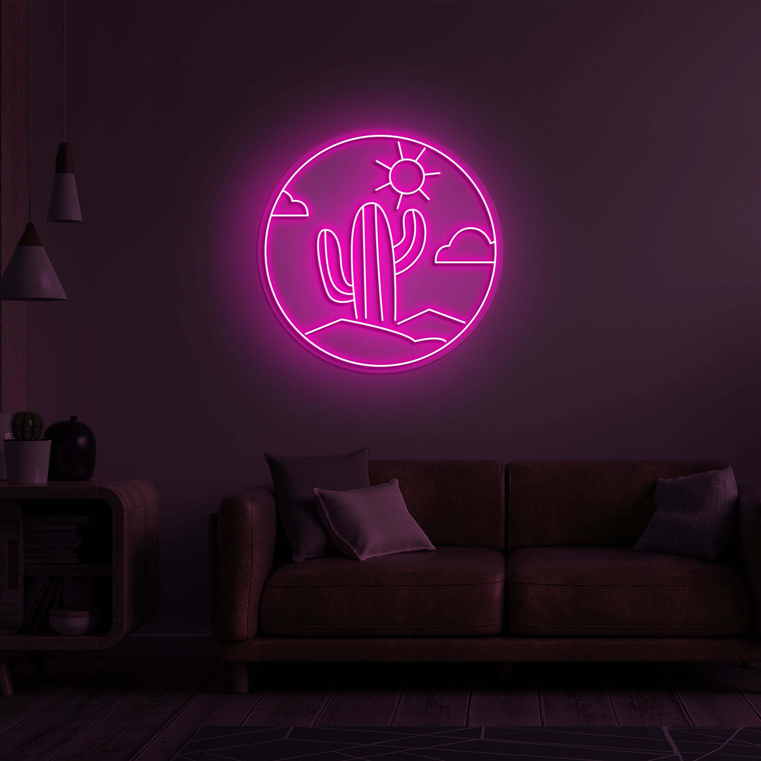 Desert Sunset Neon Light, Cactus Neon Sign for Bars and Southwest Events, Sunset Neon Decor, Gift for Desert Lovers, Cactus Neon Light Decor