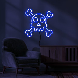 Skull Neon Sign, Skull and Crossbones LED Light, Skull LED Neon Art, Grim Reaper Light, Horror House Decor, Home Decor, Halloween Wall Decor