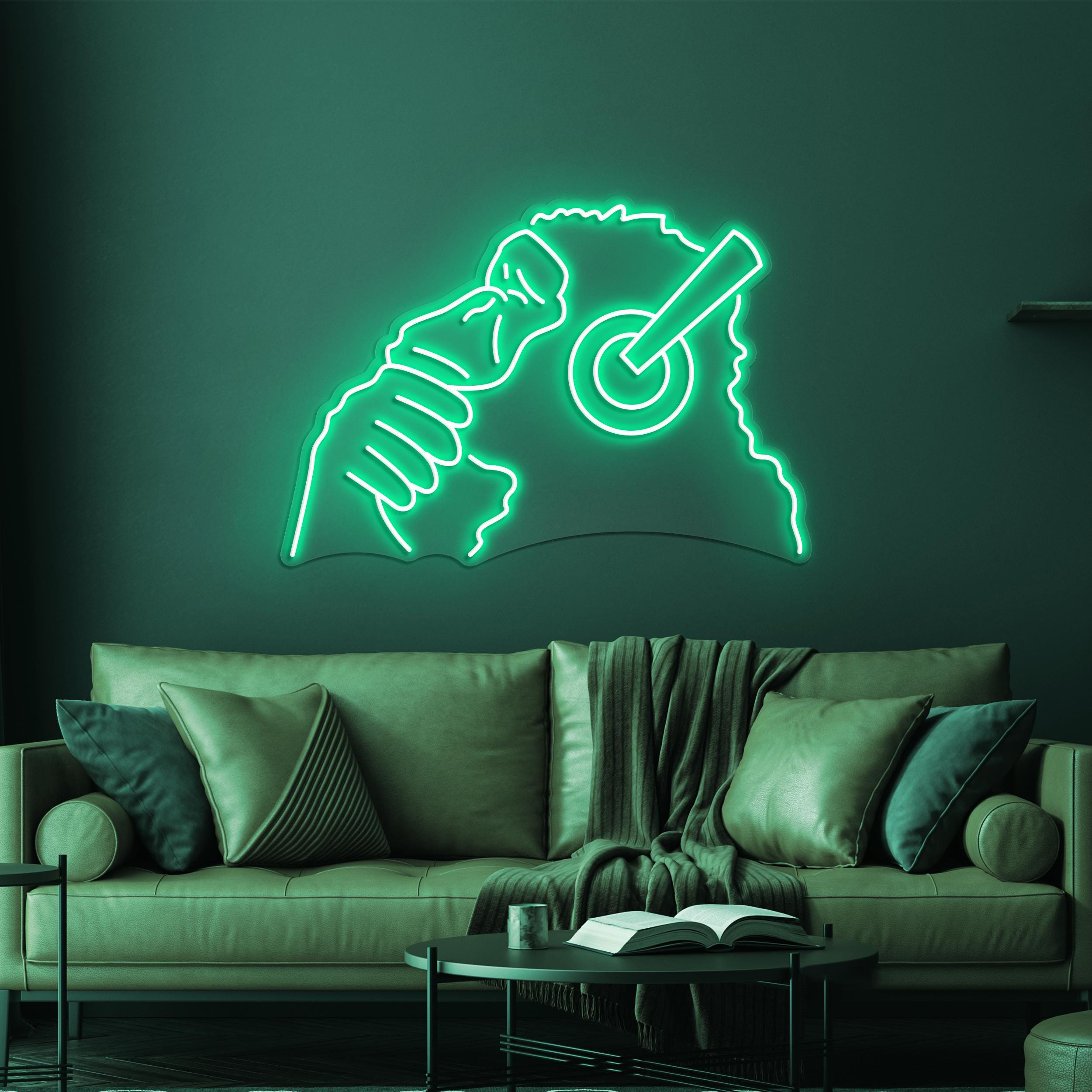 Monkey with Headphones Neon Sign, Monkey Headphones LED Light, Gorilla Wall Decor, Gorilla with Headphones Neon Art, Music Club Wall Art