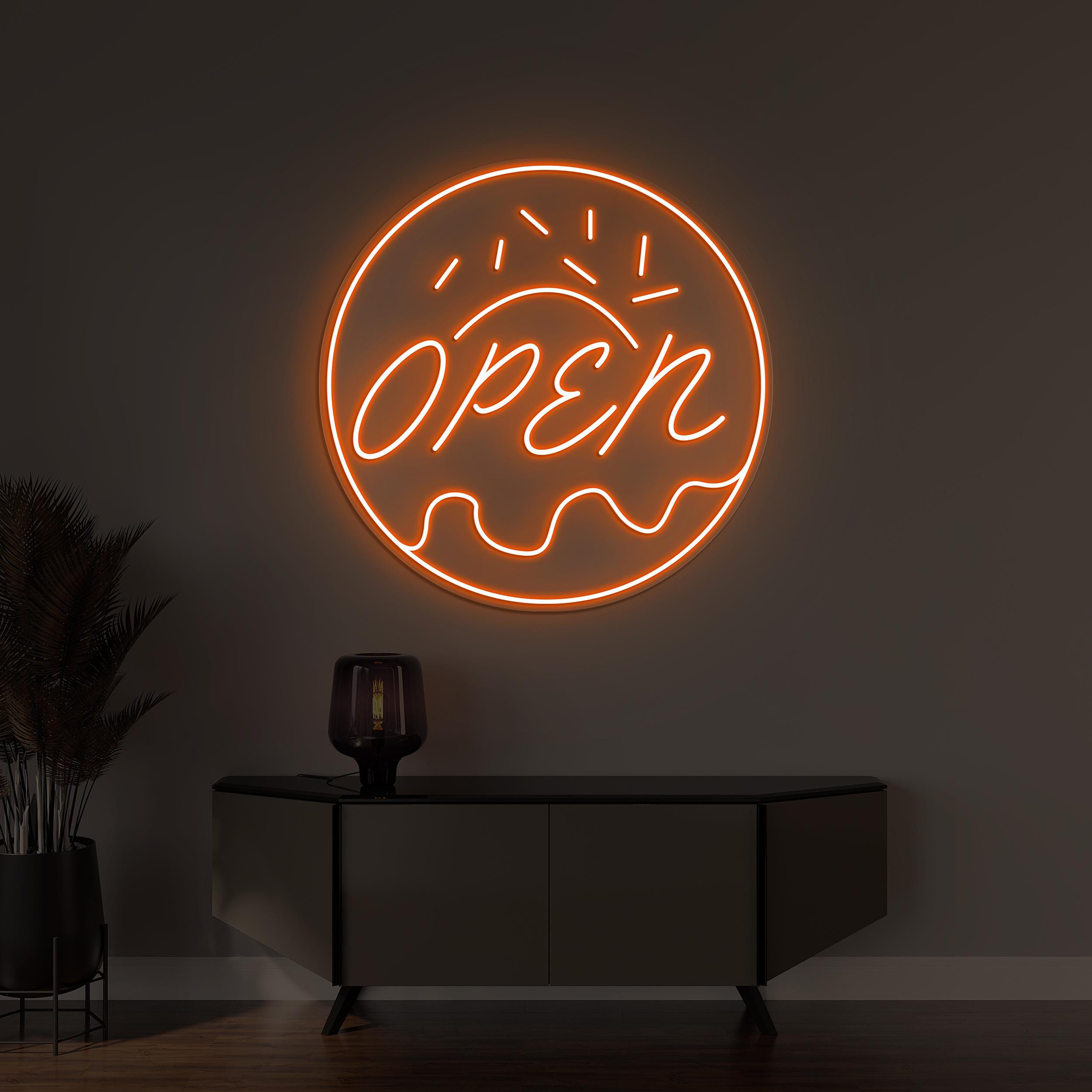 Open Donut Neon Sign, Open Donut LED Light, Donut Wall Decor, Custom Neon Sign, Open Logo Neon Sign, Donut Shop Wall Decor, Sprinkles Sign