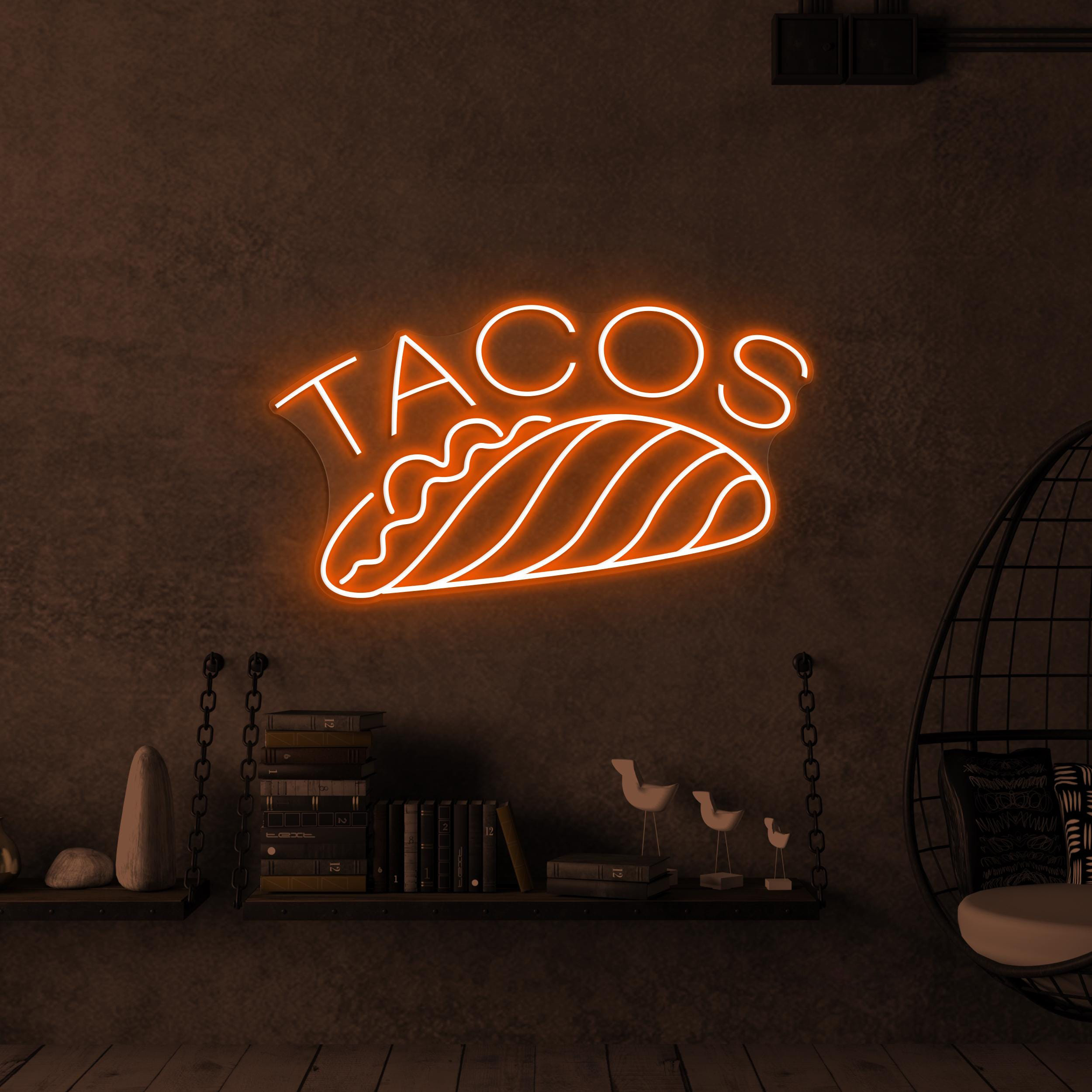 Taco Neon Sign, Taco LED Light, Restaurant Wall Decor, Street Food Wall Art, Fast Food Led Sign, Mexican Food Neon Sign, Mexican Taco Art