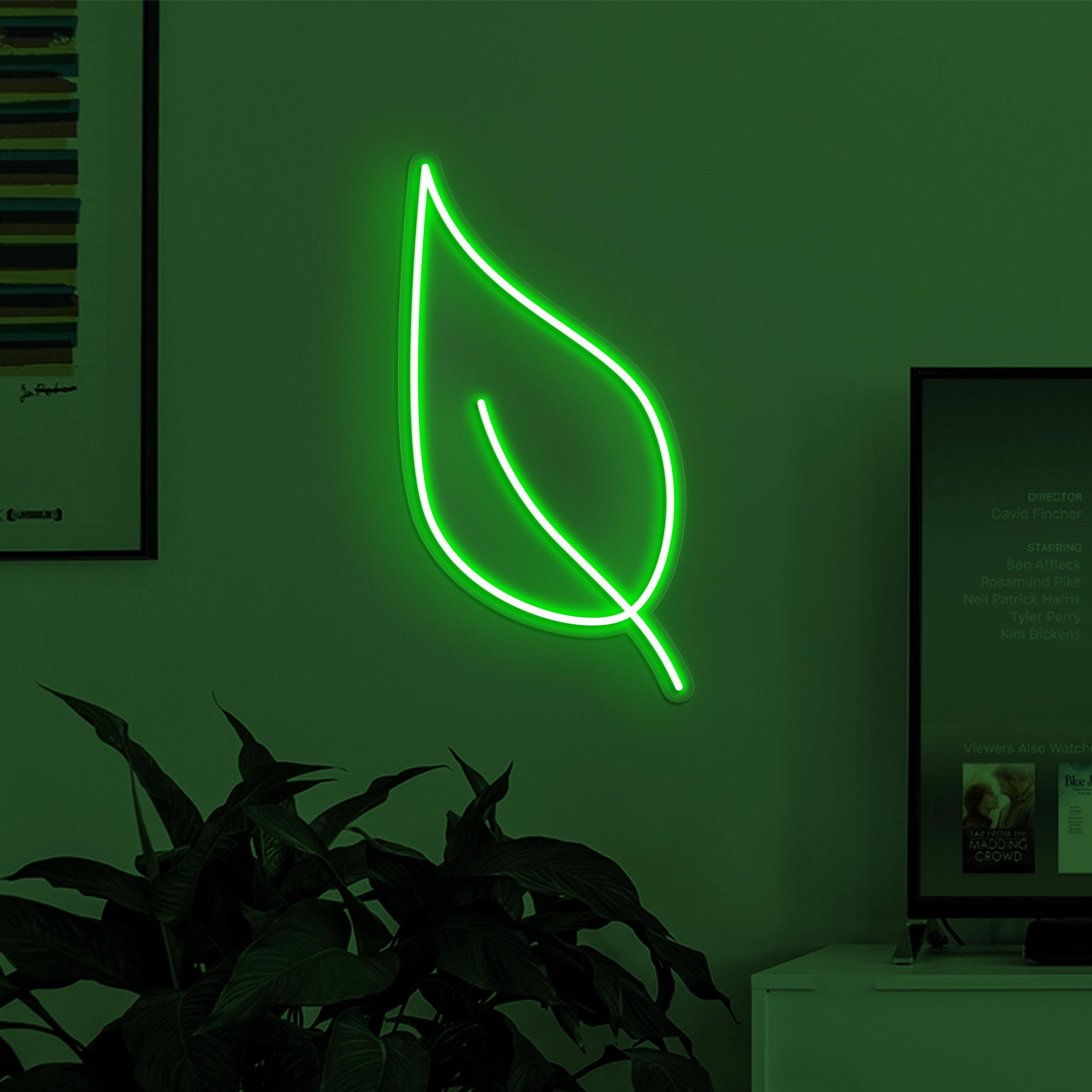 Leaf Neon Sign, Leaf LED Light, Home Wall Art, Plant Nursery Neon Art, Custom Leaf Neon Sign, Gallery Wall Decor, Cafe and Bar Neon Light