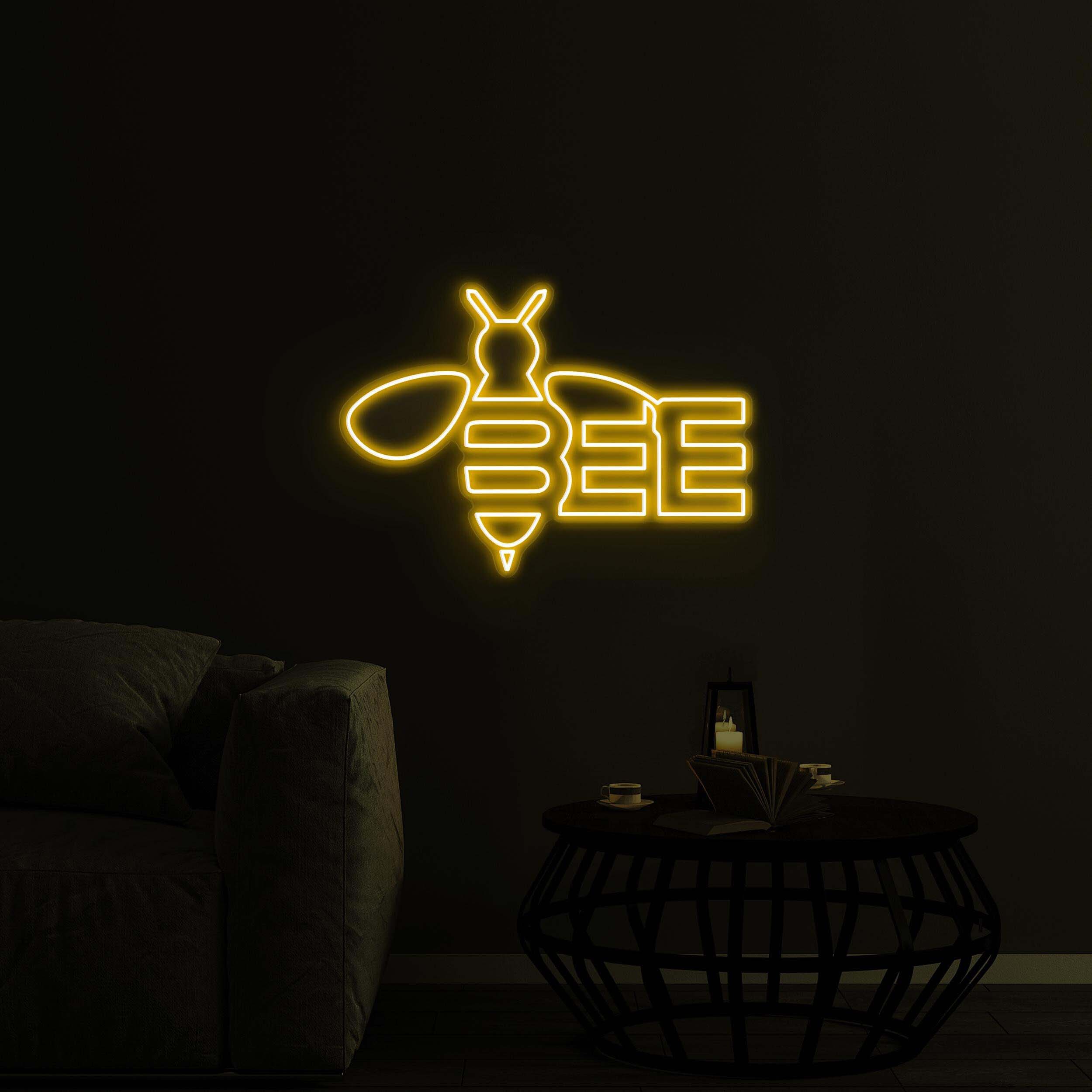 Bee Neon Sign, Bee LED Light, Honey Bee Wall Decor, Beekeeper Light Gift, Bee Ornaments, Farm Wasp Insect Animal Neon Sign, Bee Wall Art