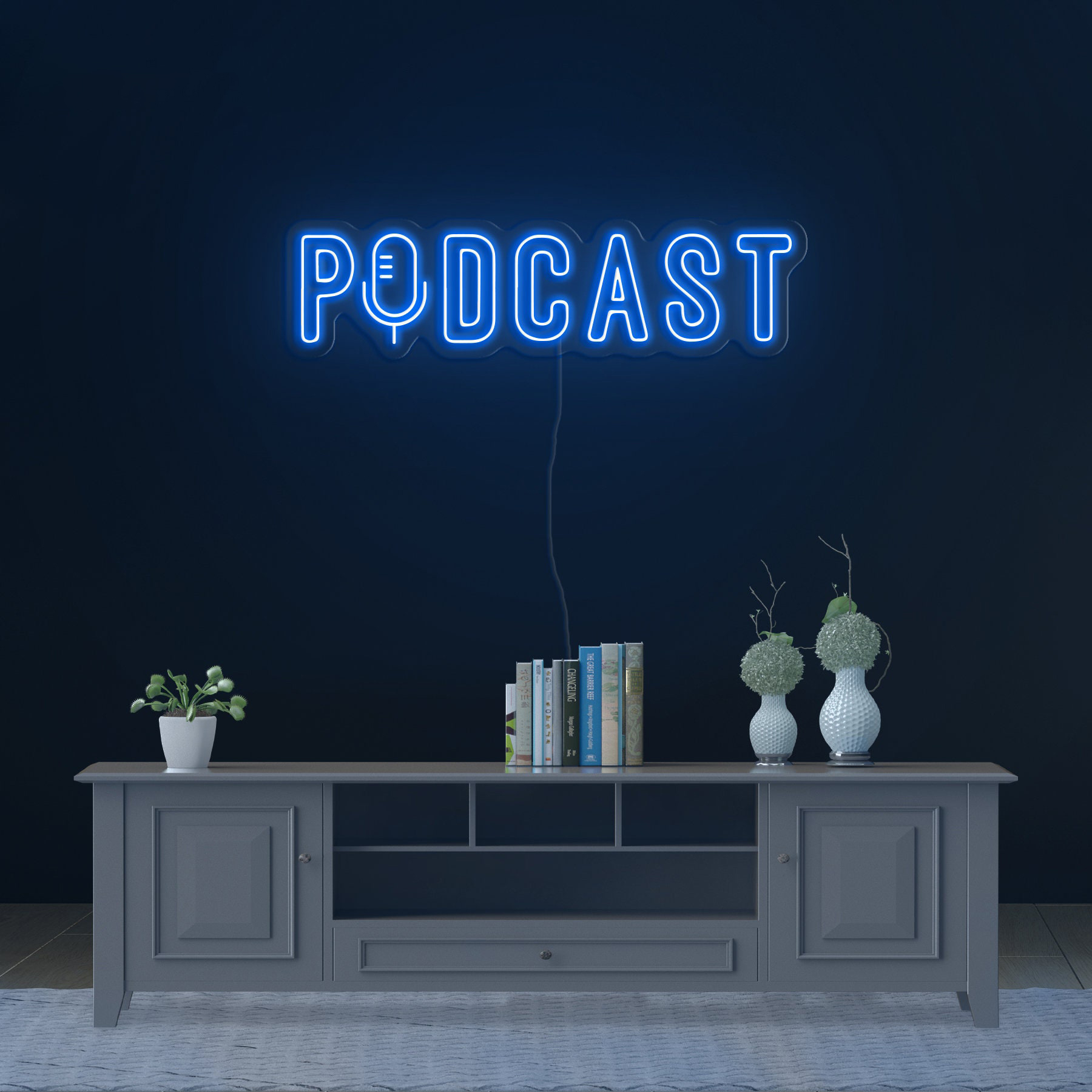 Podcast Neon Sign, LED Wall Decor for Home Studio, Unique Podcasting Room Art, Custom Neon Light, Personalized Podcast Sign, Gift Idea