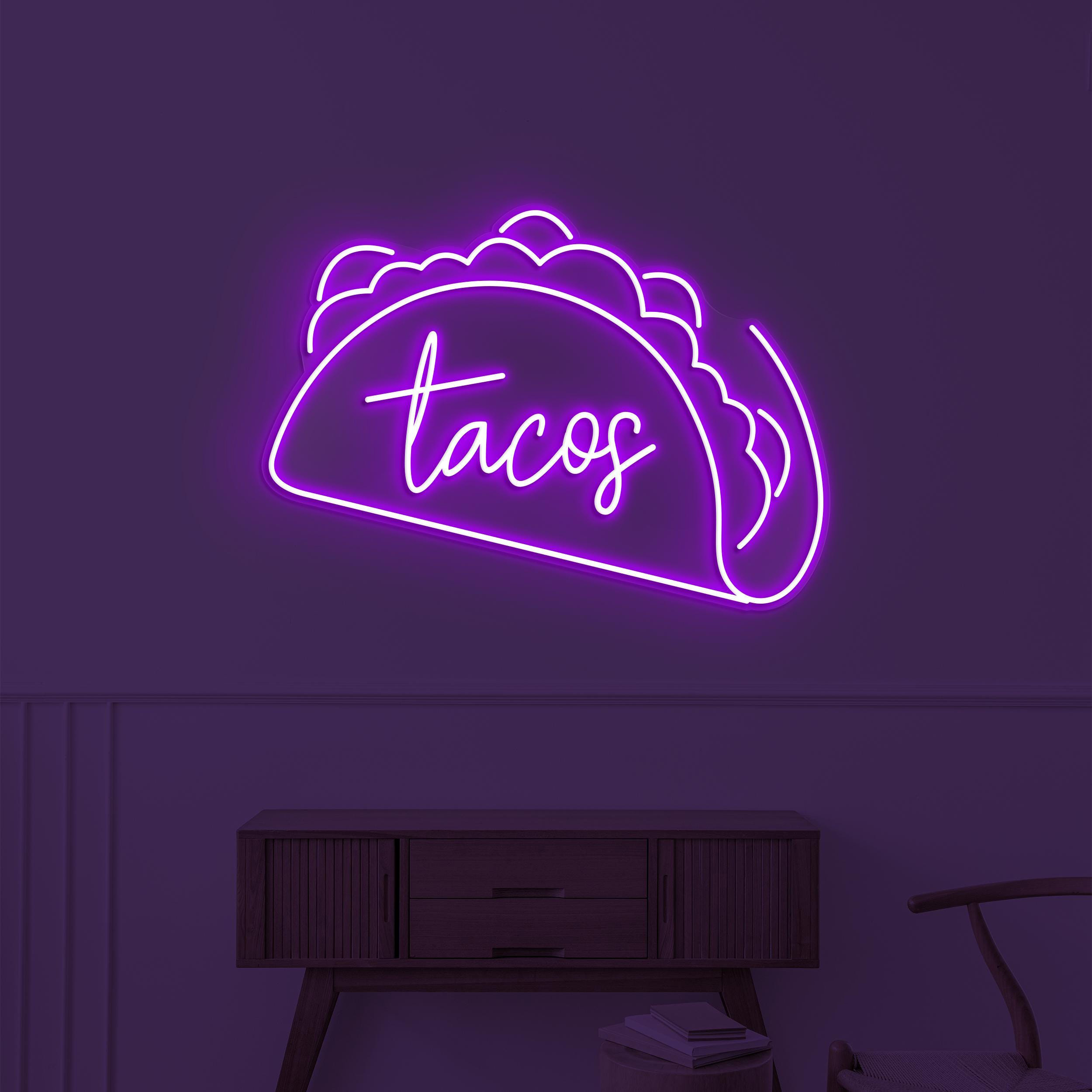Tacos Neon Sign, Tacos LED Light, Mexican Food Wall Decor, Cafe Neon Wall Art, Restaurant Neon Sign, Custom Neon Sign, Kitchen Wall Decor