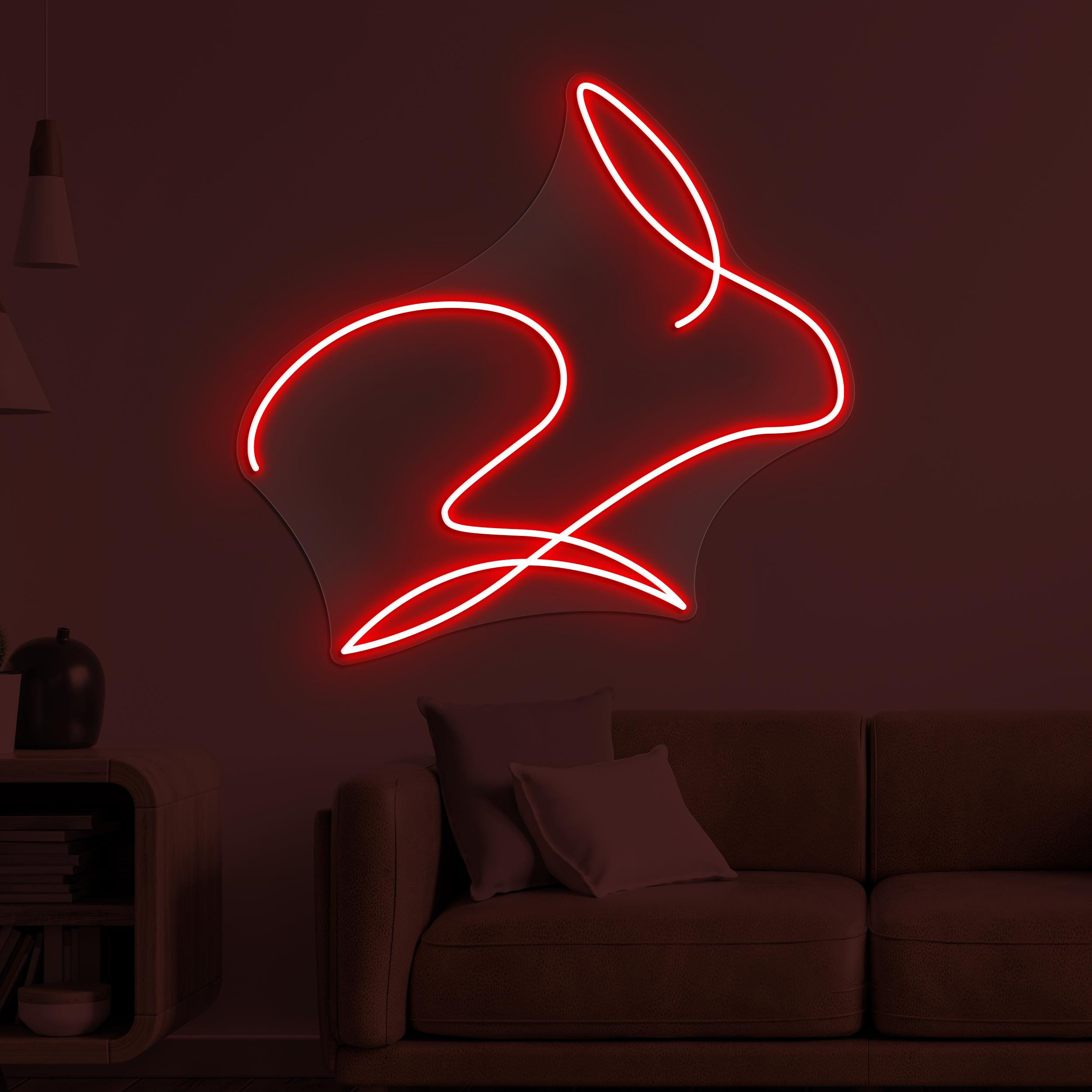 Rabbit Neon Sign, Rabbit LED Light, Bunny Wall Decor, Animal Shop Wall Art, Cute Bunny Neon Sign, Home Neon Light, Kids Room Wall Decor