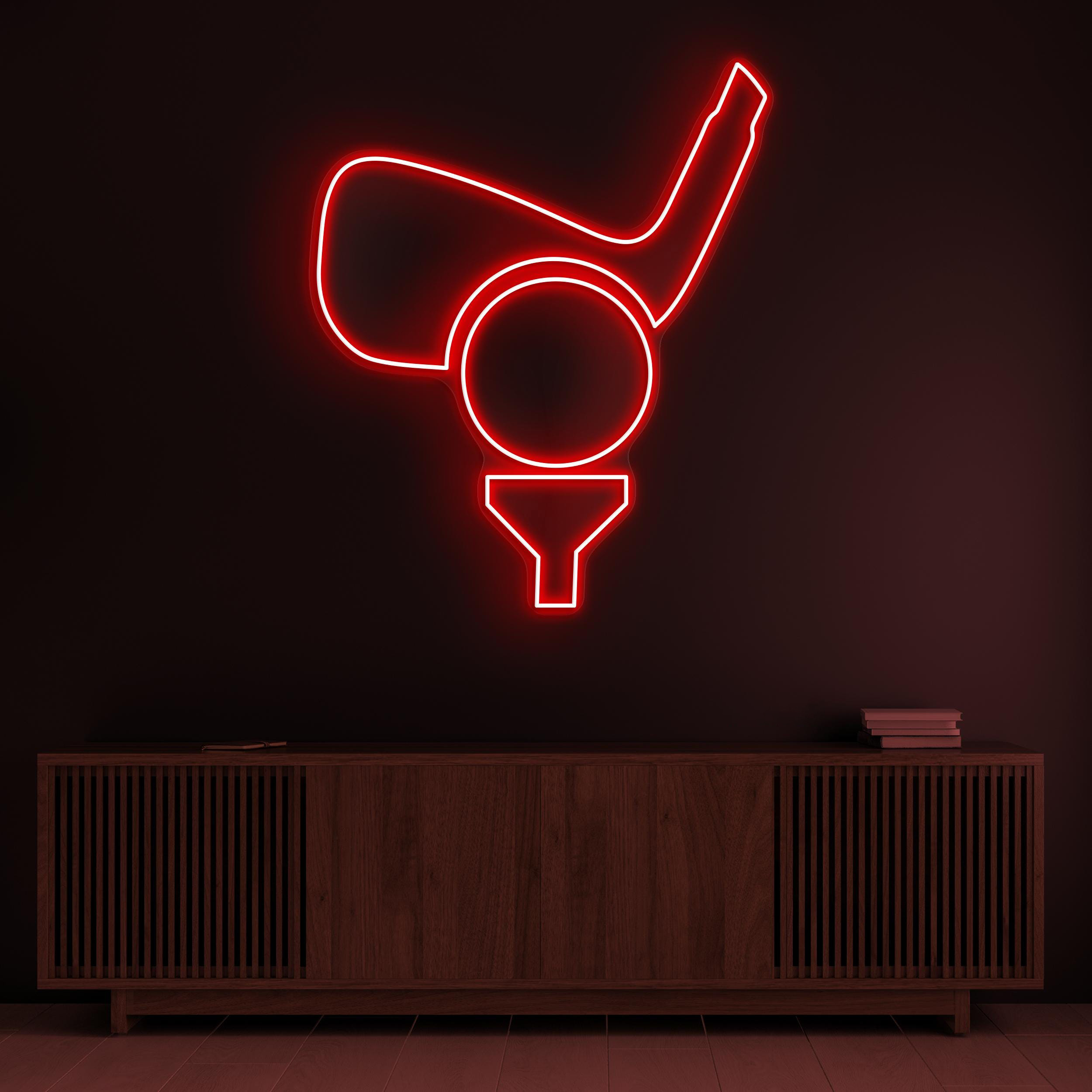 Golf Tee Neon Sign, Golf Tee LED Light, Golf Club Wall Art, Golf Ball Wall Decor, Sports Shop Neon Light, Custom Neon Sign, Game Room Decor
