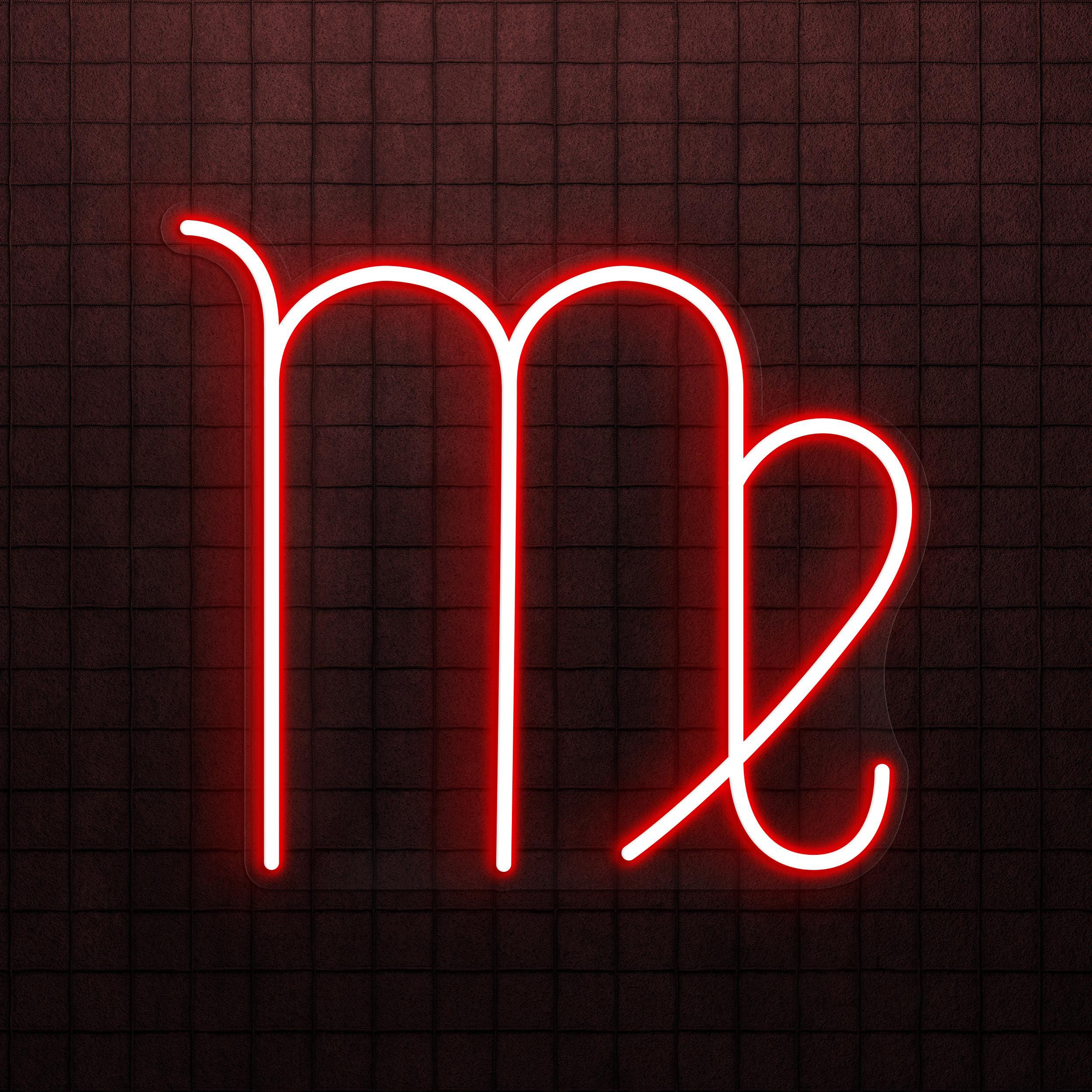 Virgo Neon Sign, Virgo LED Light, Virgo Logo Wall Decor, Custom Neon Sign, Astrology Zodiac Sign for Cafe, Bar & Studio Light, Home Decor